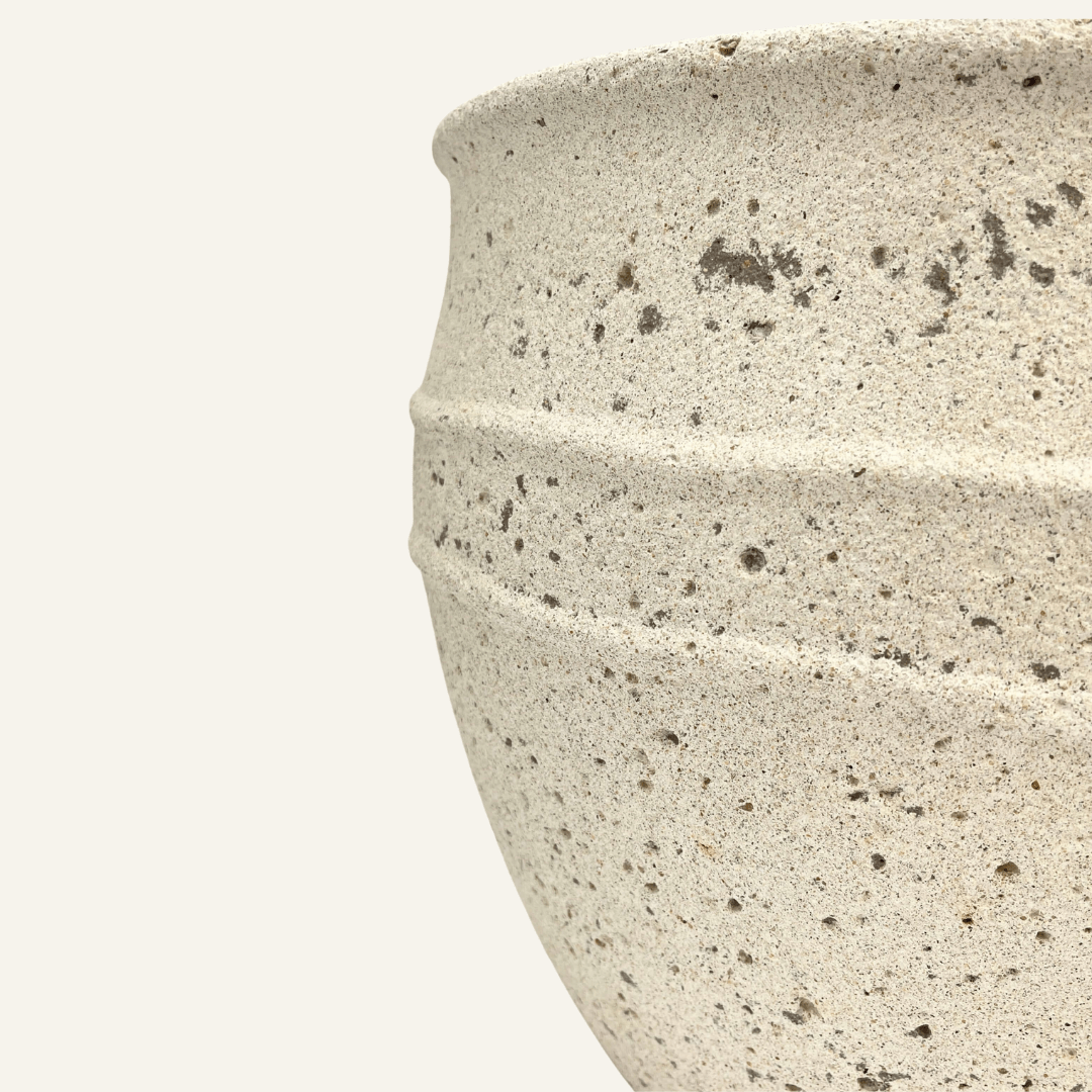 Athena Ficonstone Large Plant Pots, Chalk White, Indoor & Outdoor Plant Pot, 29cm - 41cm