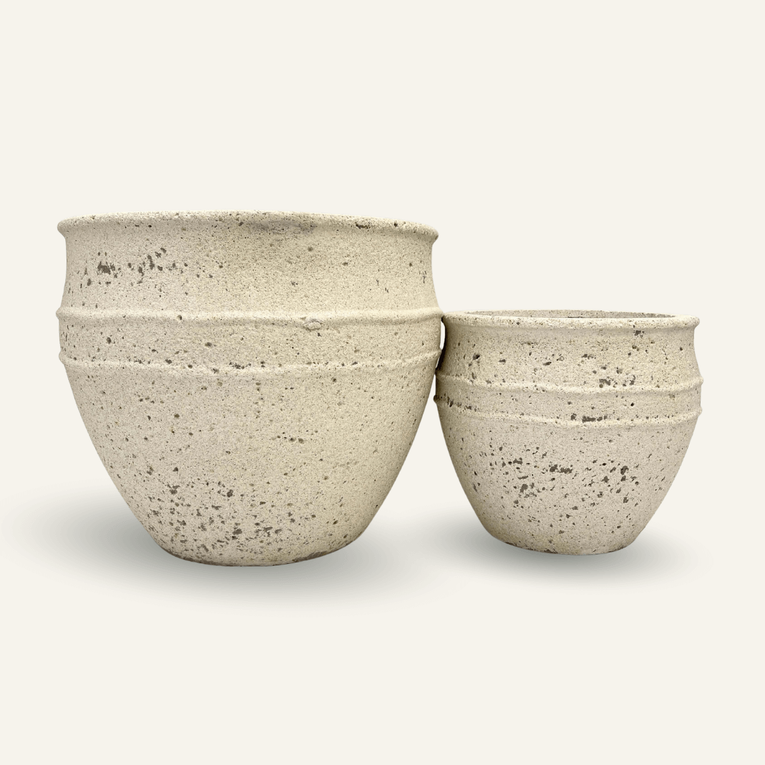 Athena Ficonstone Large Plant Pots, Chalk White, Indoor & Outdoor Plant Pot, 29cm - 41cm