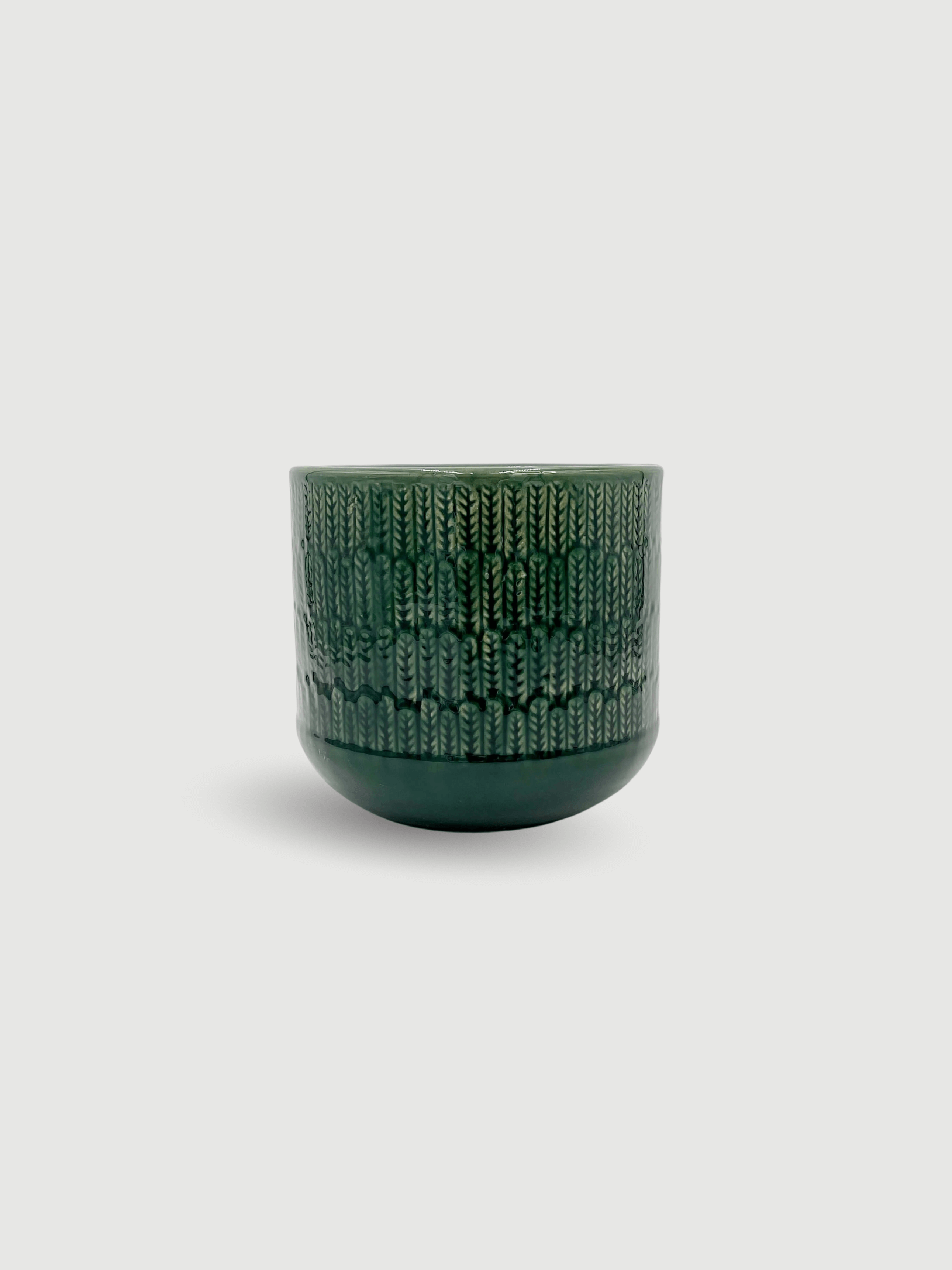Green Ceramic Plant Pot, Oran Collection, Indoor & Outdoor