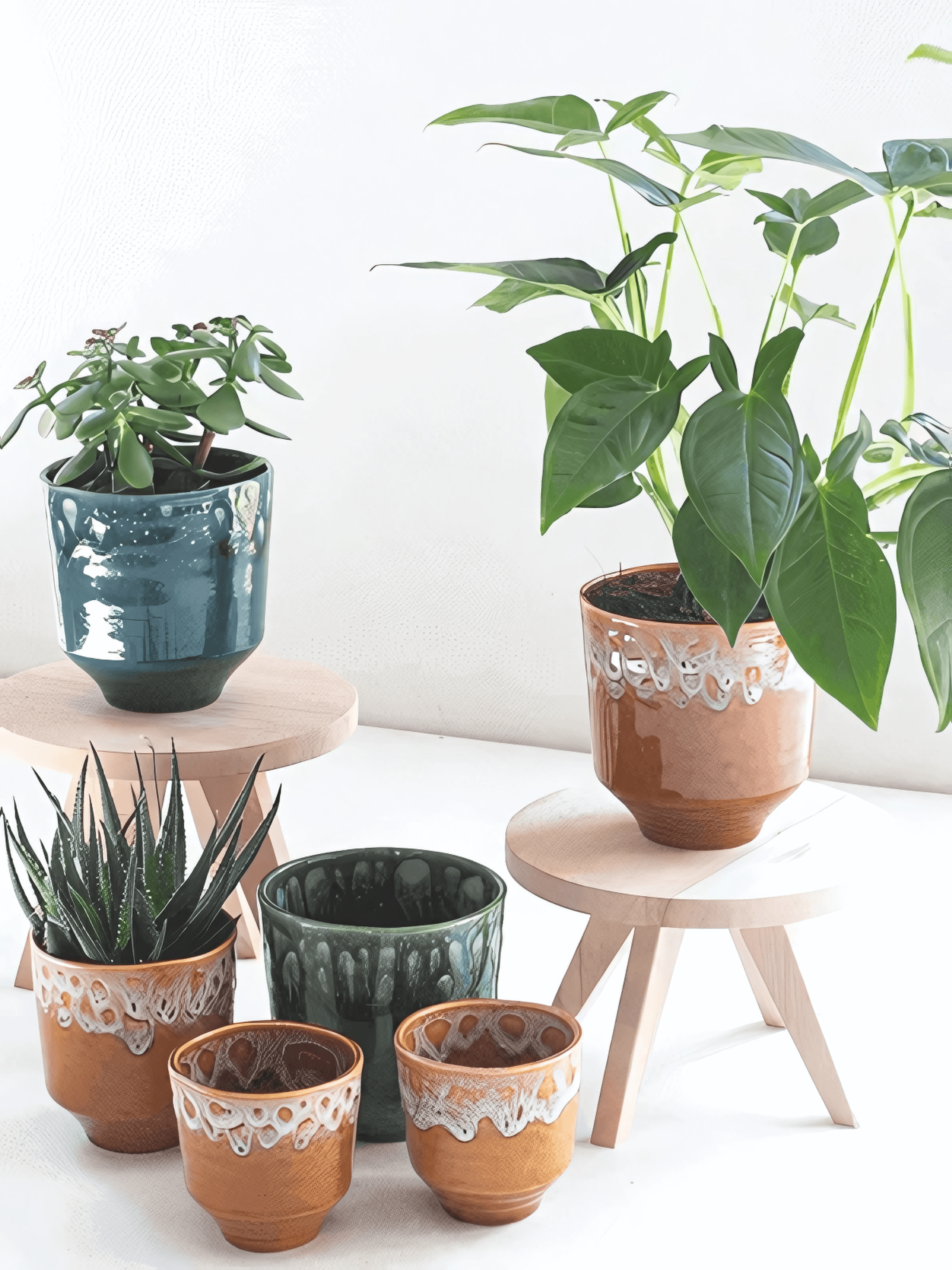 Handmade Otis Plant Pot, D16cm, Retro Green House Plant