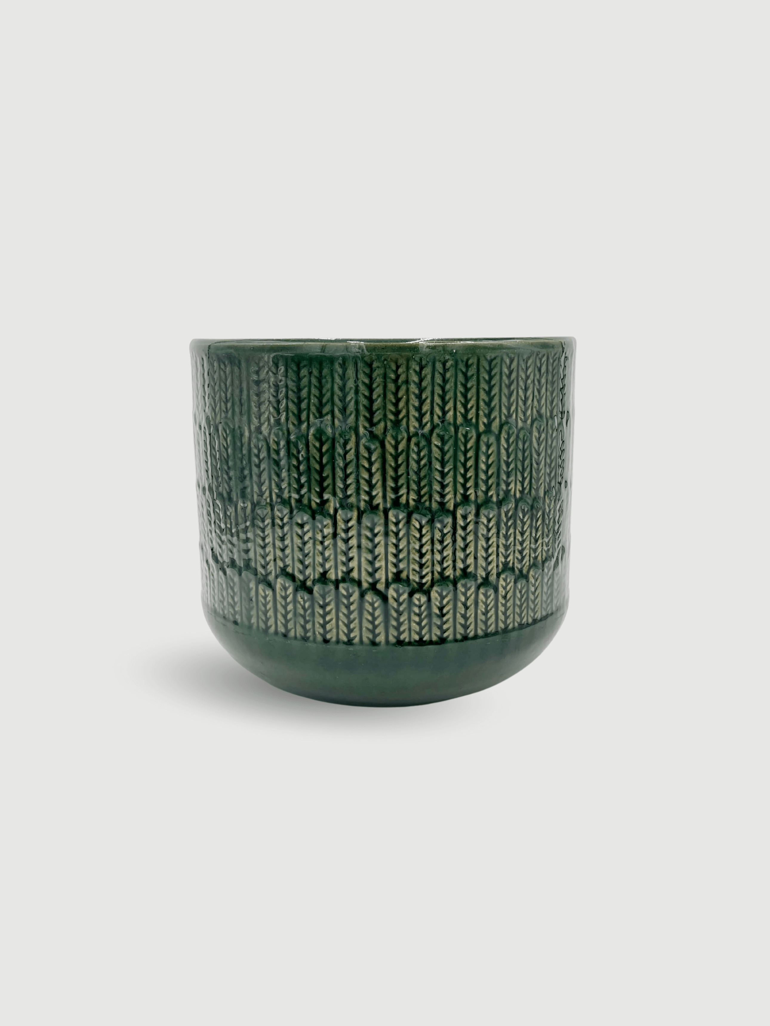 Green Ceramic Plant Pot, Oran Collection, Indoor & Outdoor