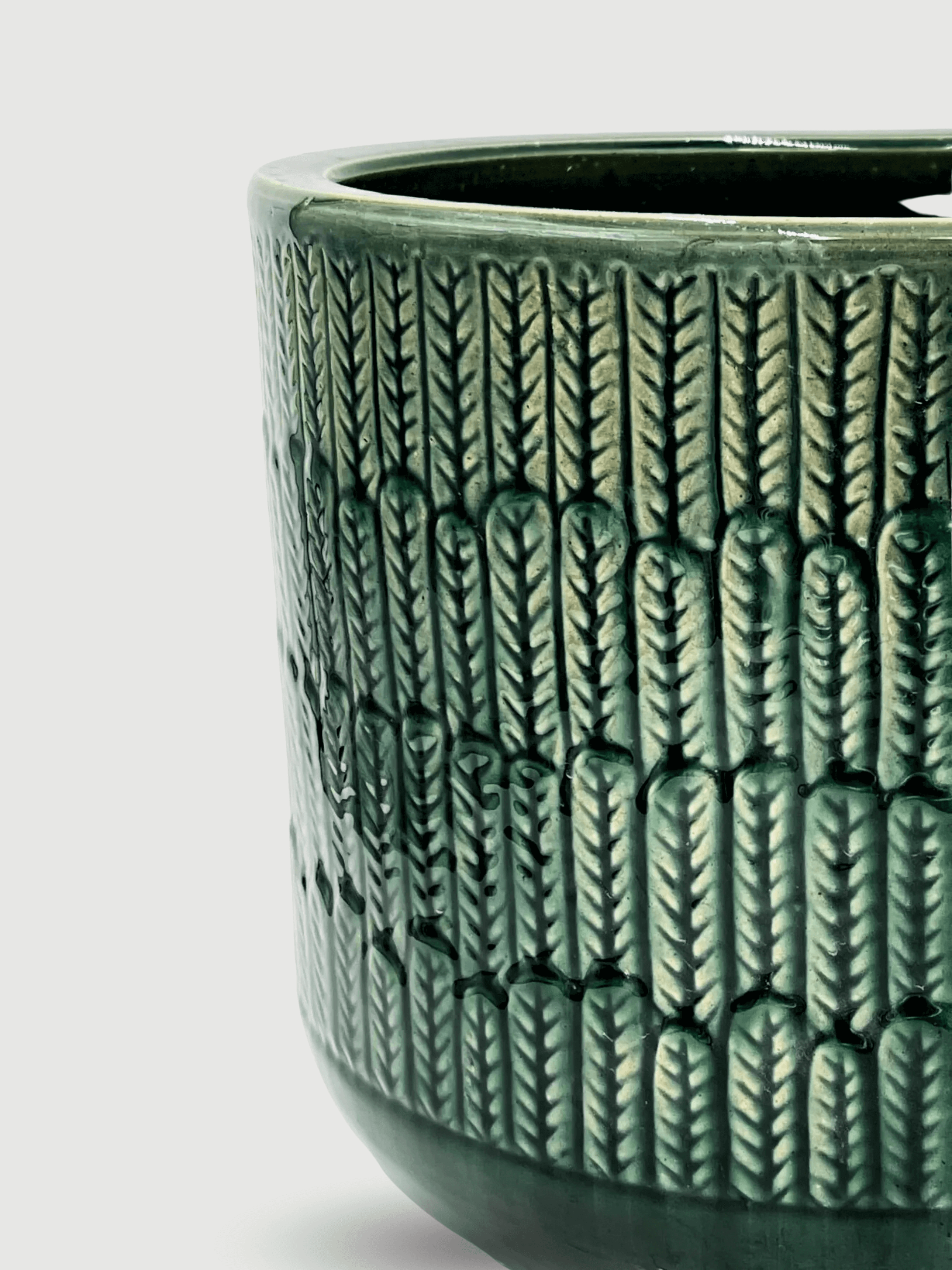Green Ceramic Plant Pot, Oran Collection, Indoor & Outdoor
