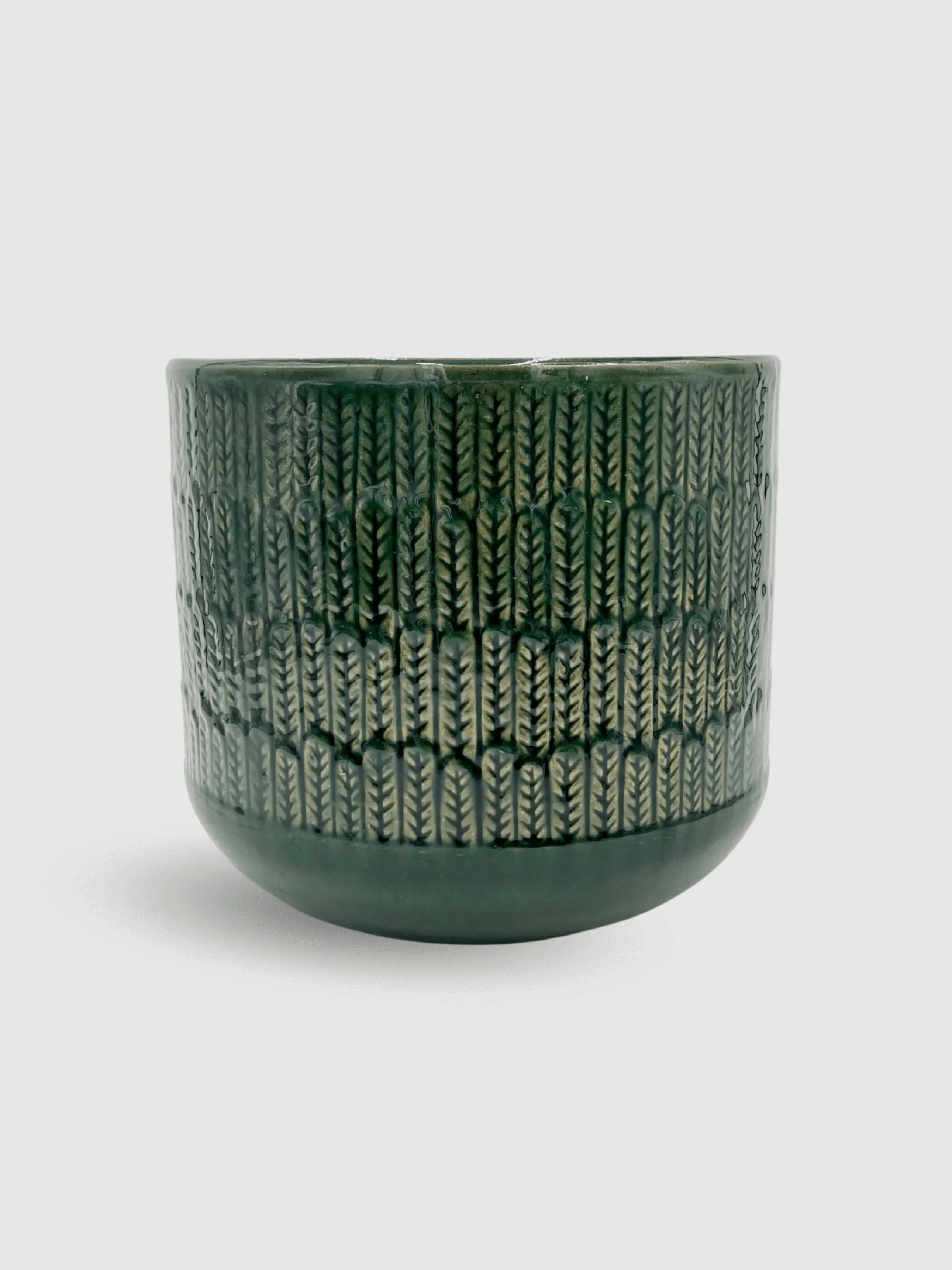 Green Ceramic Plant Pot, Oran Collection, Indoor & Outdoor