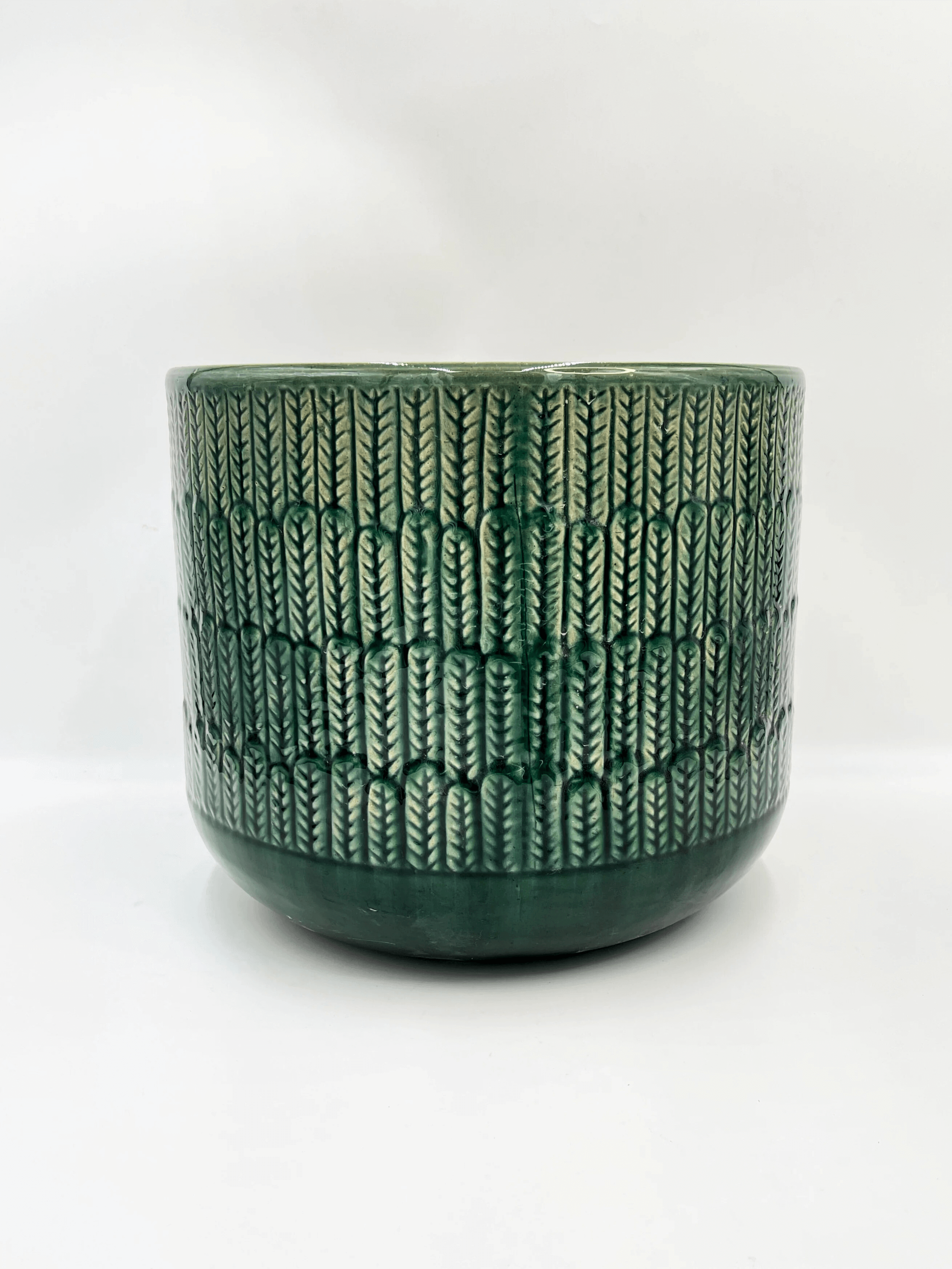 Oran Green Ceramic Plant Pot, Multiple Sizes, Indoor & Outdoor Planter with Drainage Hole