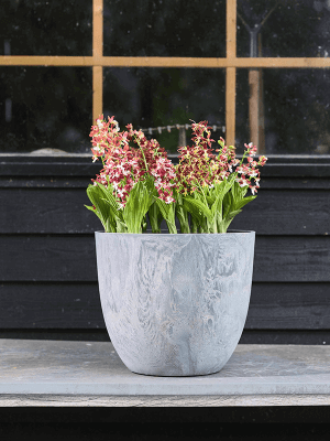 Artstone Bola Eco-Friendly Plant Pots – Recycled Plastic & Stone, Grey