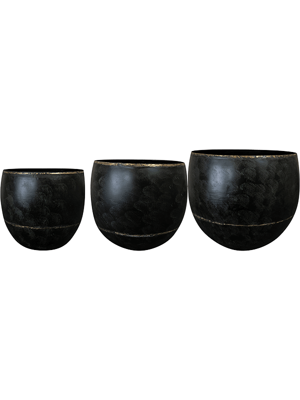 Black Plant Pot - Belia Vintage Metal Pot - Multiple Sizes