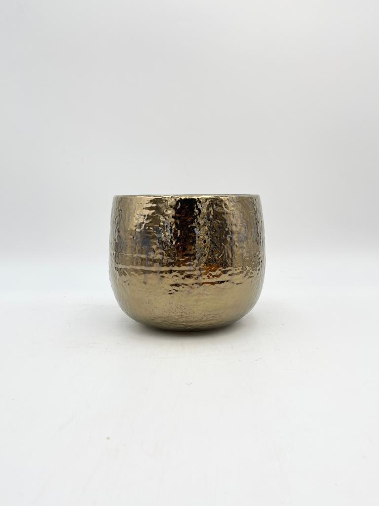 Yvette, Ceramic Plant Pots, Gold, Handmade Indoor Plant Pot in Multiple Sizes