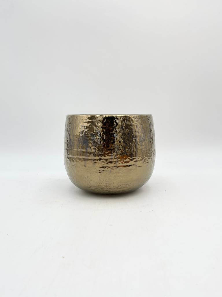 Yvette, Ceramic Plant Pots, Gold, Handmade Indoor Plant Pot in Multiple Sizes