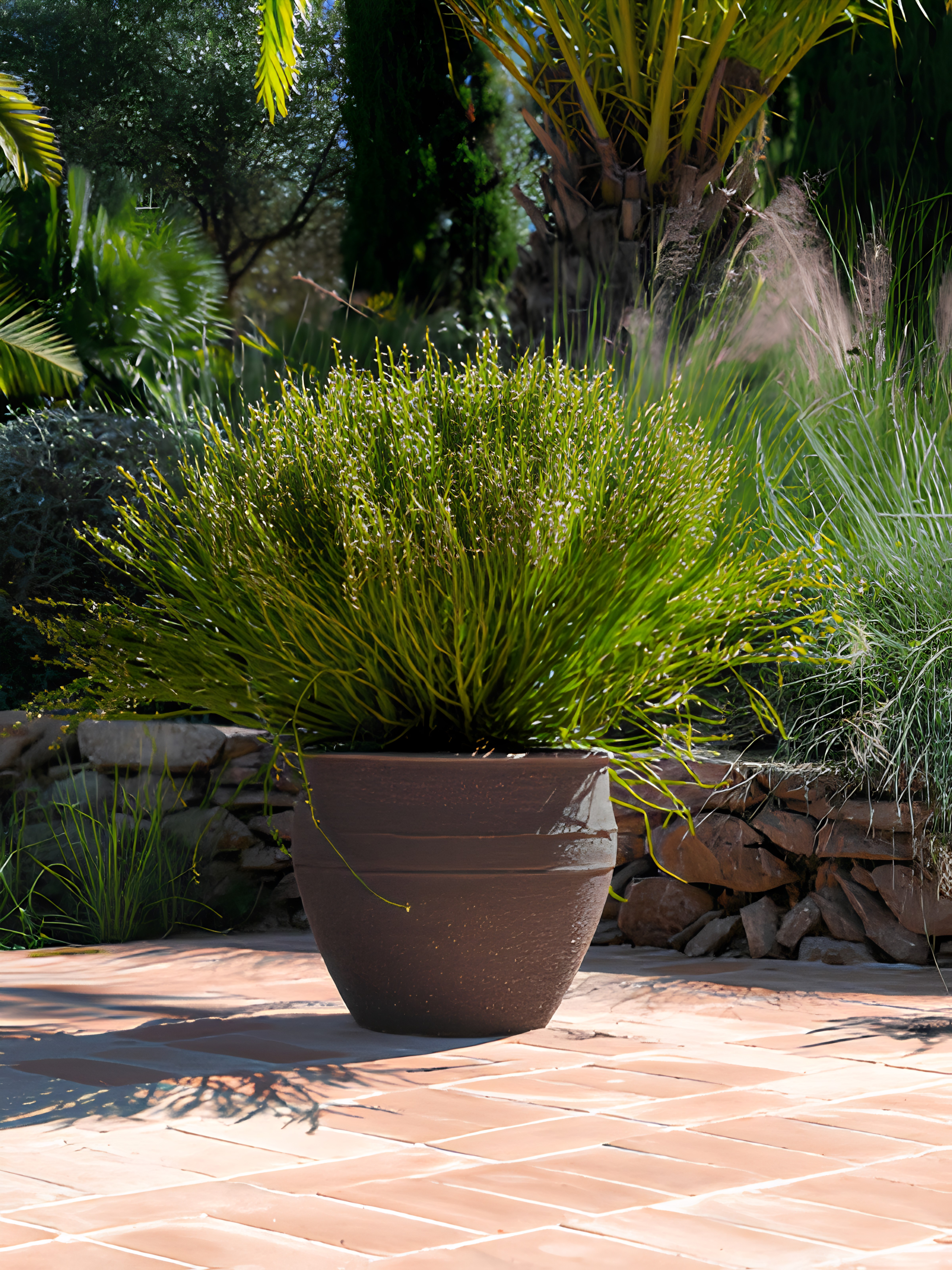 Athena Mediterranean Plant Pot: Umber Brown, Indoor & Outdoor Mediterranean Collection