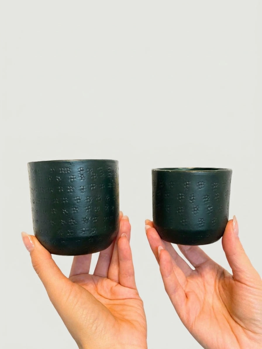 Ivan, Metal Plant Pots, Green, 7cm - 8cm Small House Plant Pot