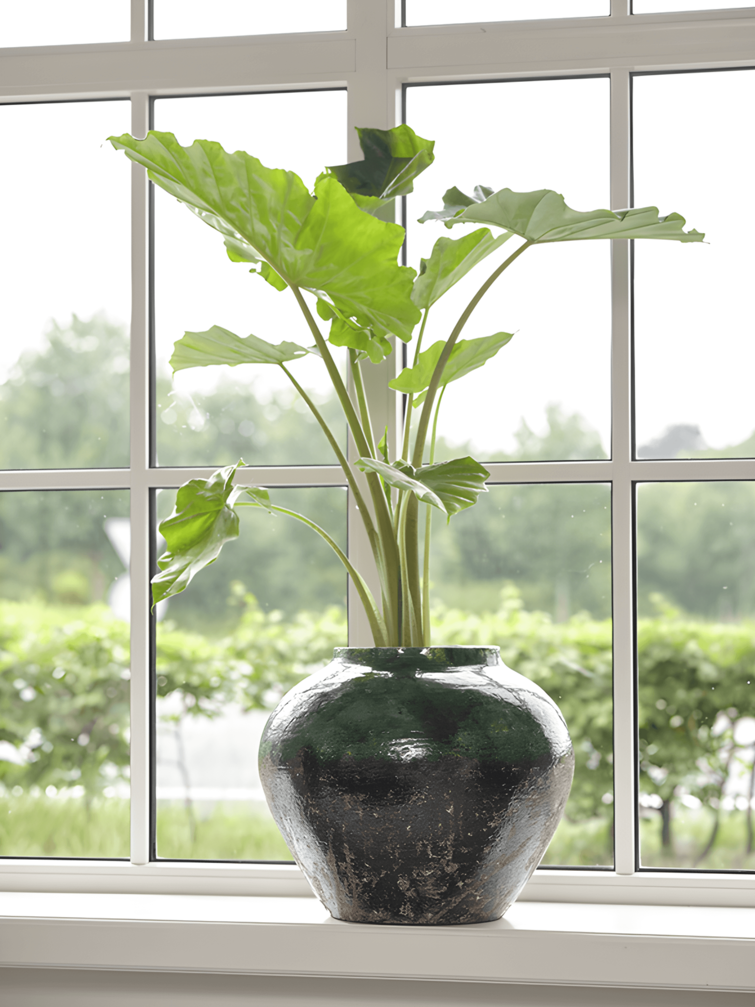 Retro Green Houseplant Pot - Lindy Jar - Handmade - H28cm