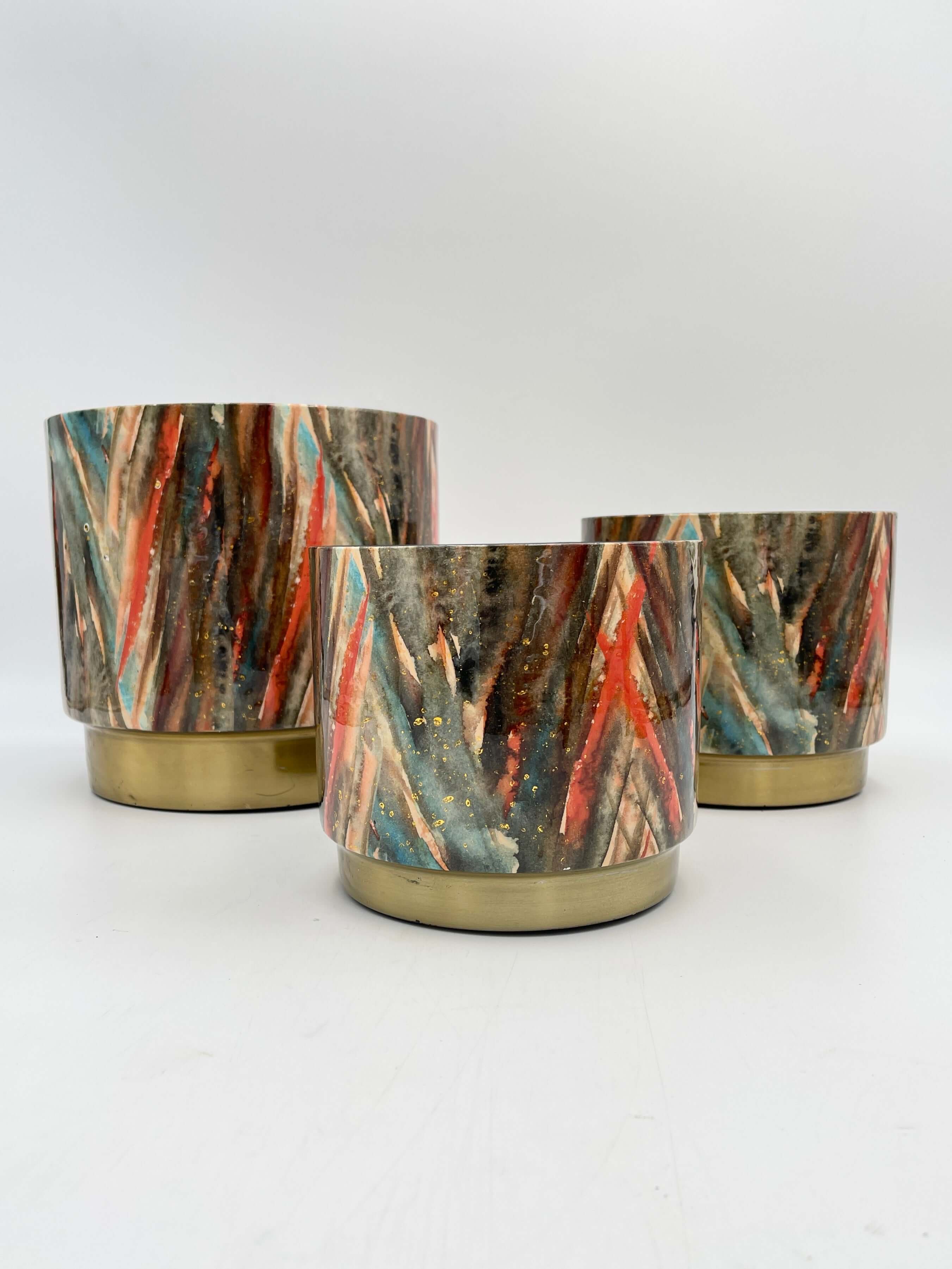 Celia Blush, Gold Metal Indoor Plant Pots