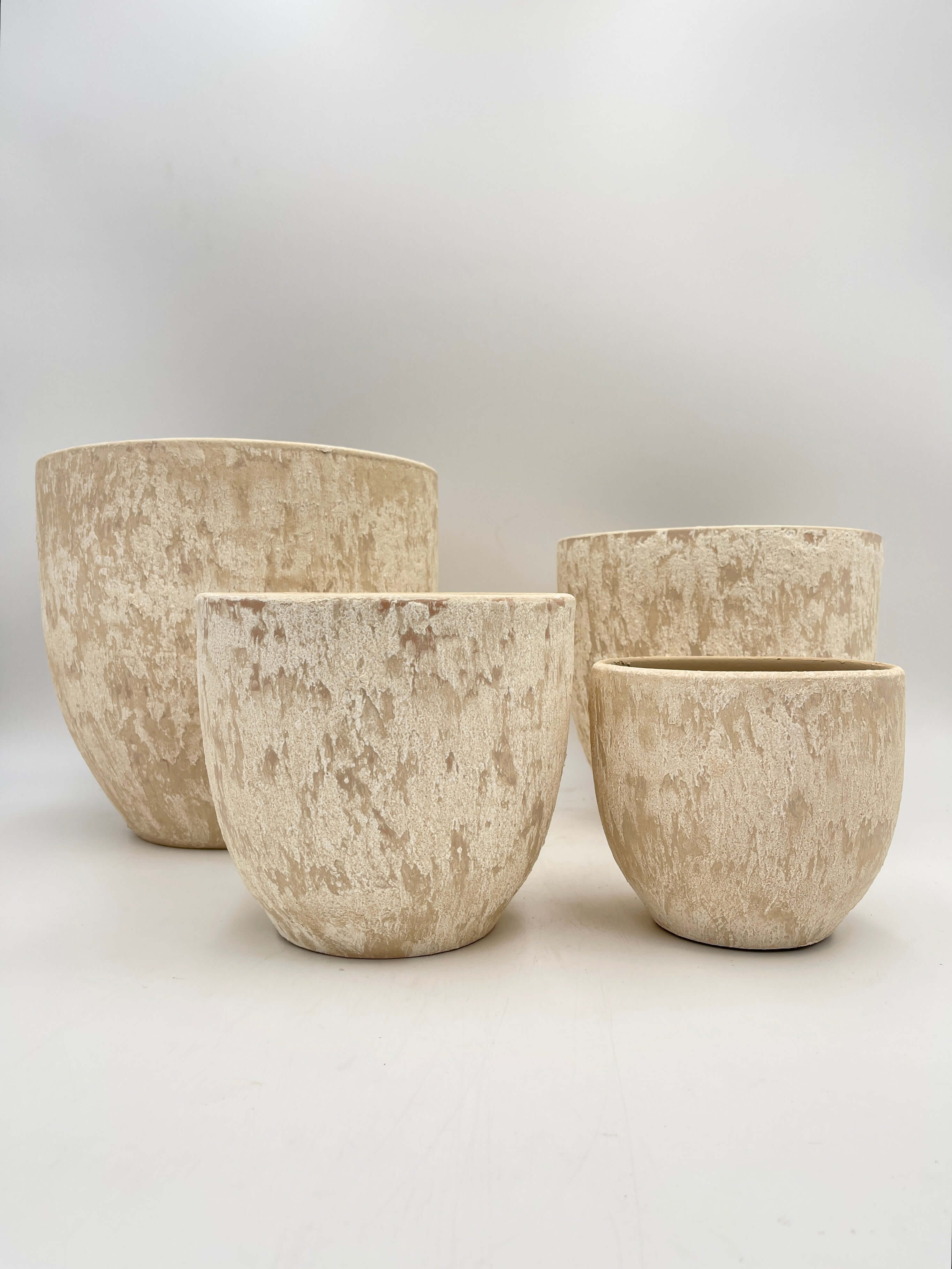 Sem Handmade Ceramic Indoor Plant Pots, Cream beige XL, House Plant Pot in Multiple Sizes