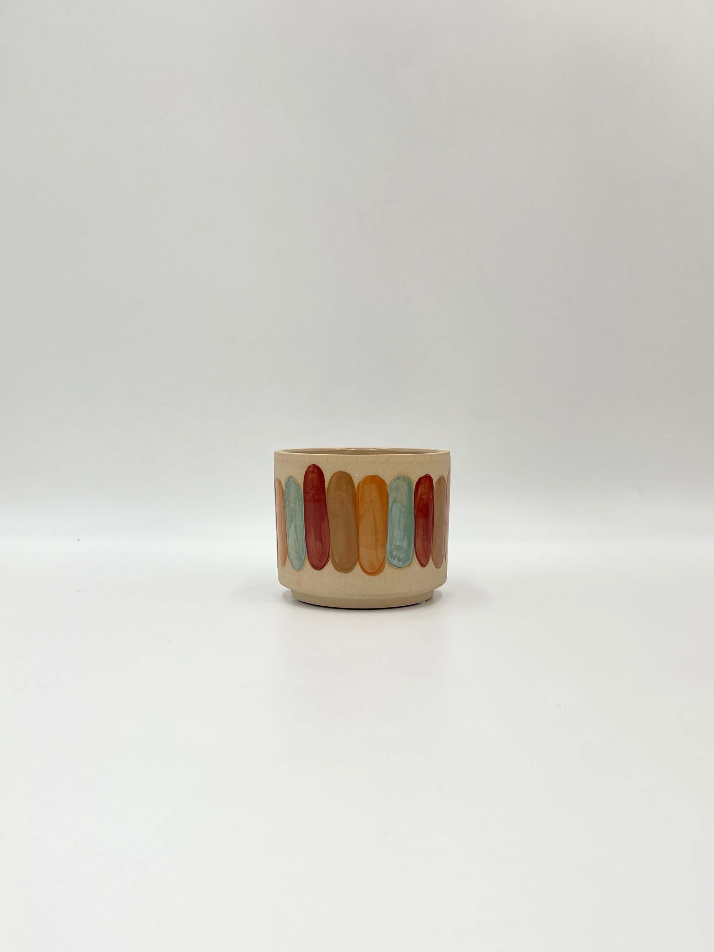 Anna Striped Ceramic Plant Pots, Indoor Plant Pots, in Multiple Sizes