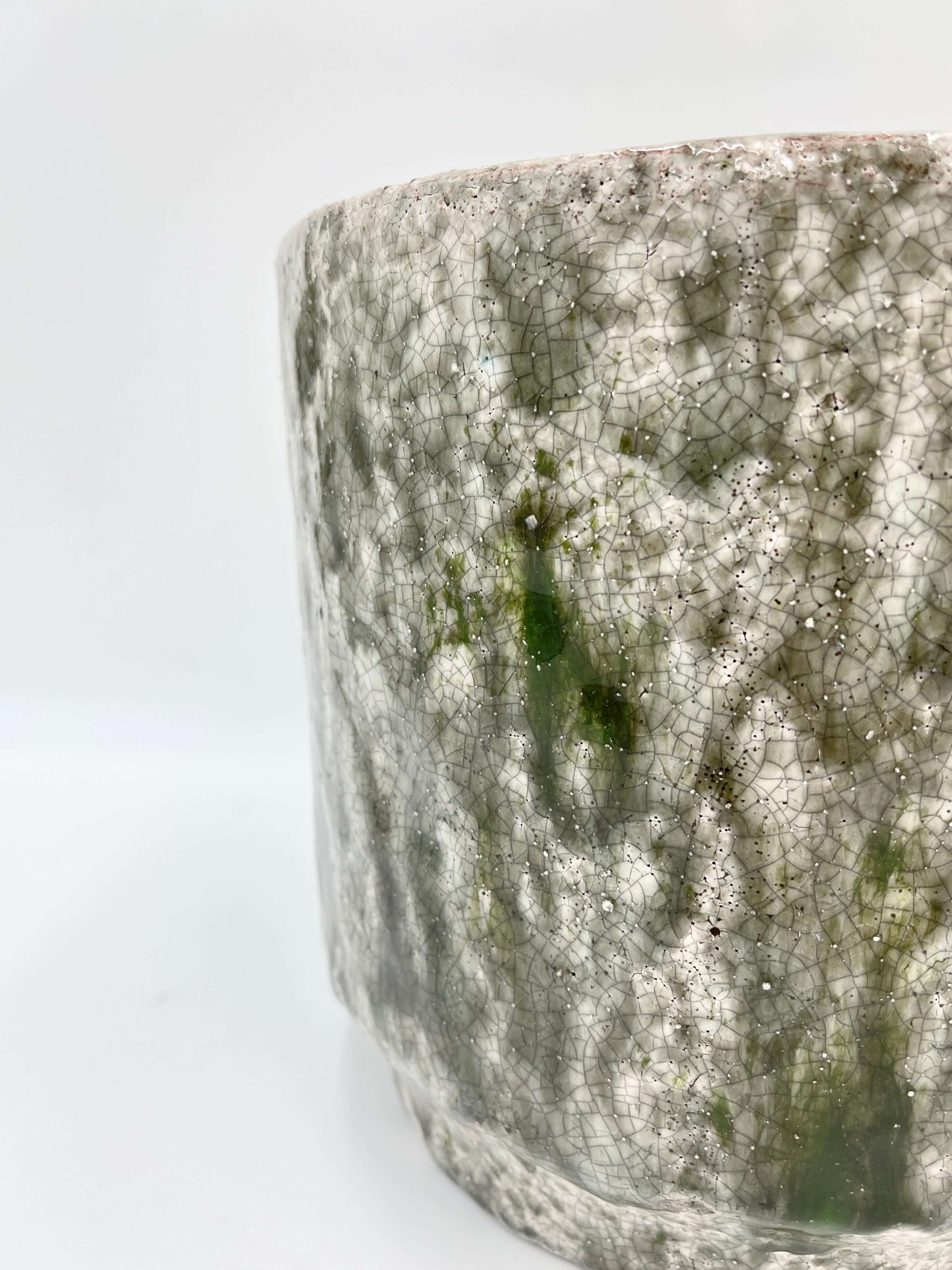 Julian Indoor Ceramic Pots, Moss Green, 14cm - 21cm Houseplant Pot