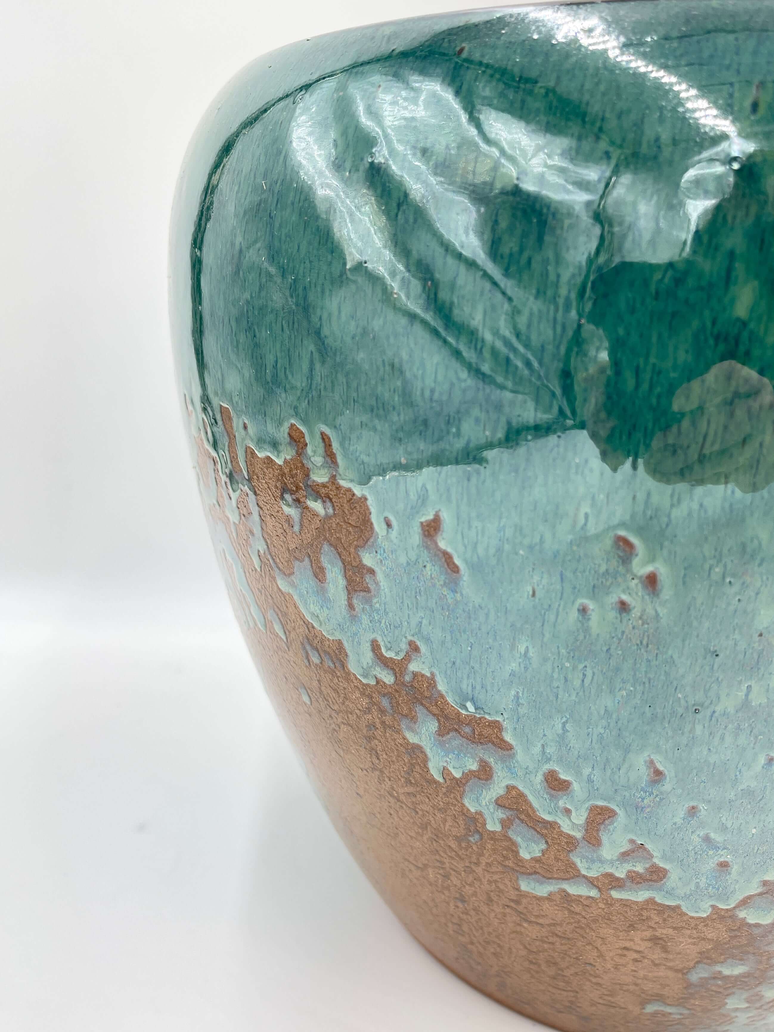 Handmade Mystic Ceramic Indoor, Outdoor Pots, Turquoise, 32cm - 43cm Plant Pot