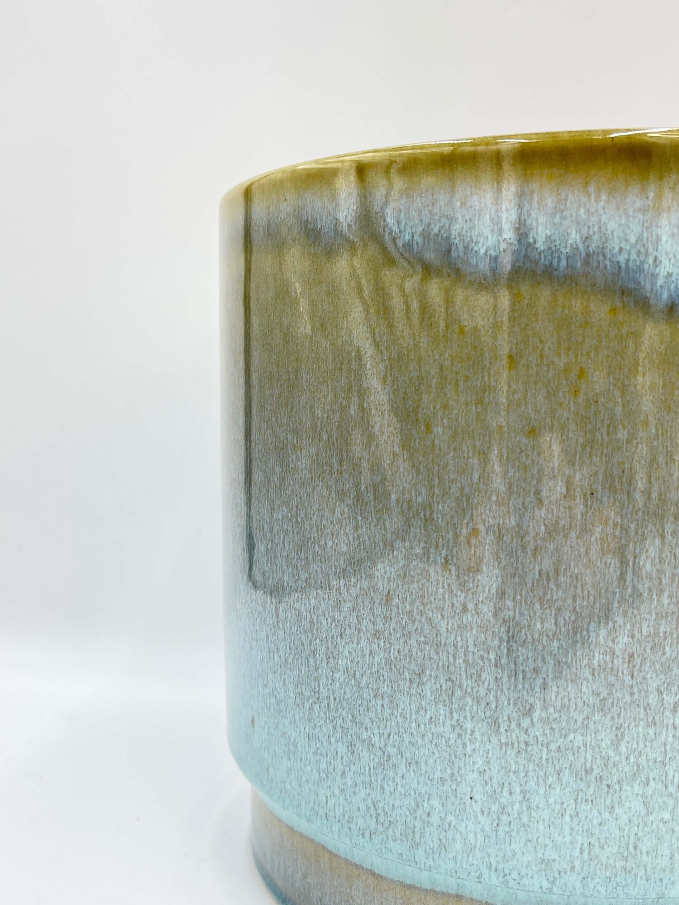 Sense Ceramic Plant Pots, Jade Blue, 21cm - 29cm