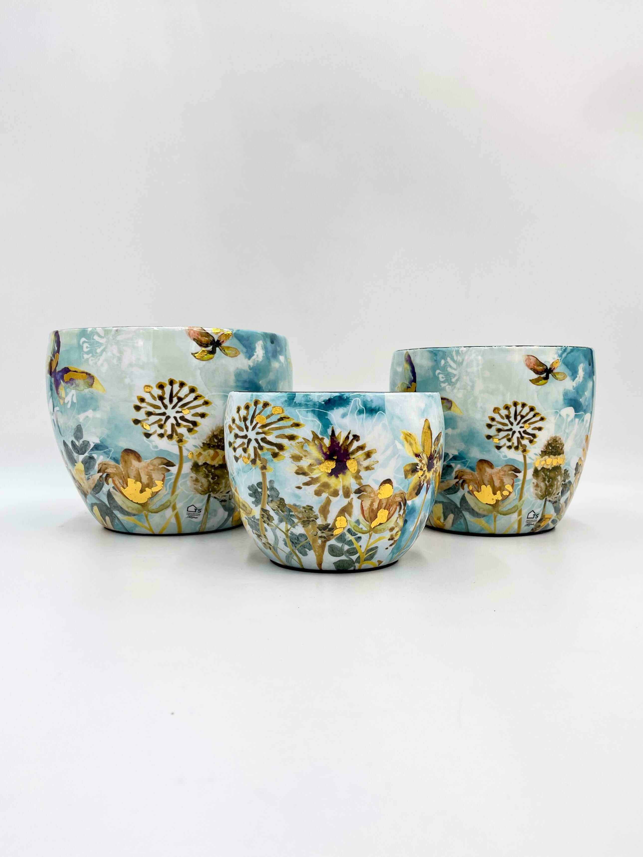Fresia Metal Plant Pots by Lammie, Designer Plant Pots in Multiple Sizes