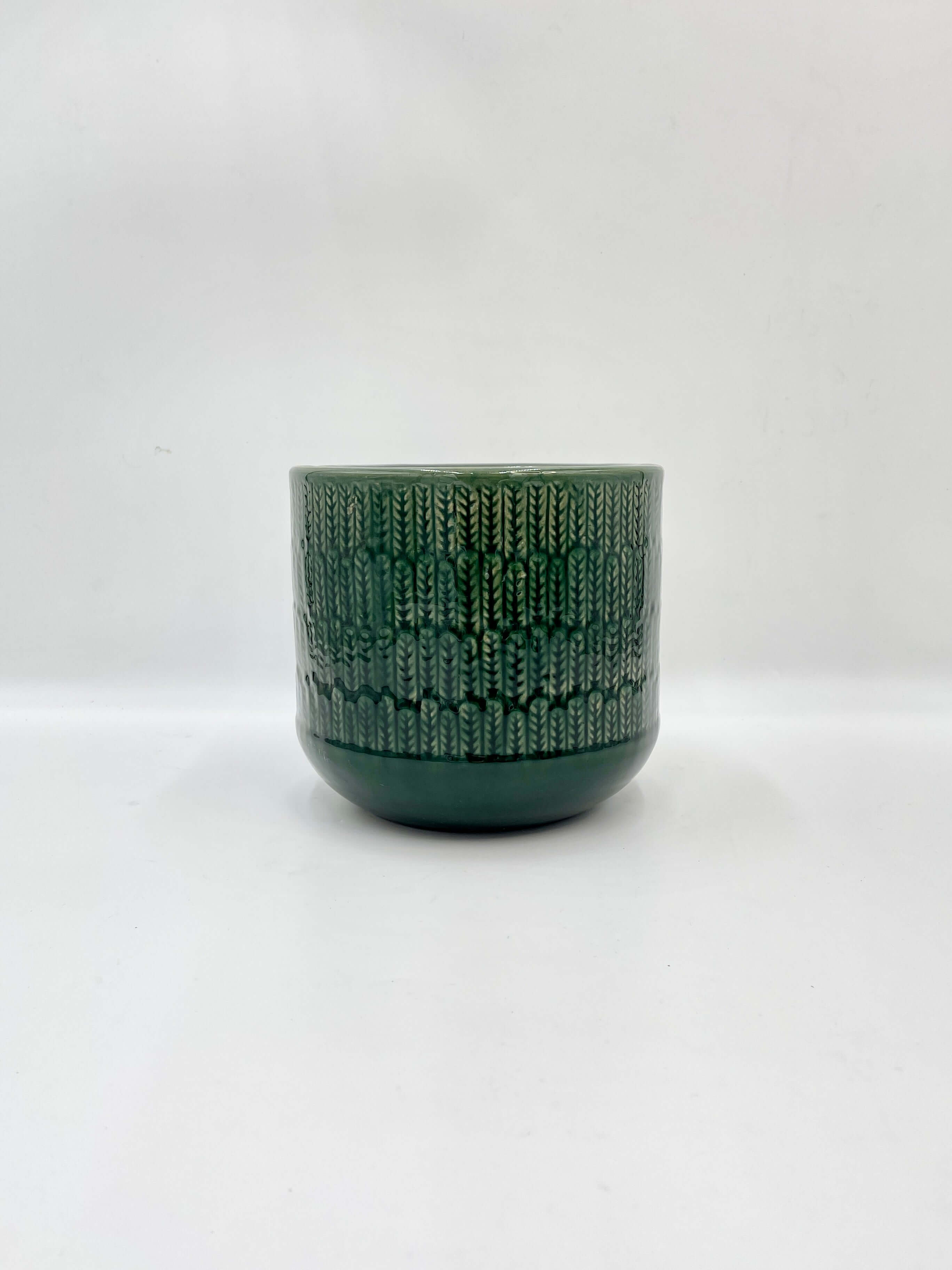 Oran Green Ceramic Plant Pot, Multiple Sizes, Indoor & Outdoor Planter with Drainage Hole