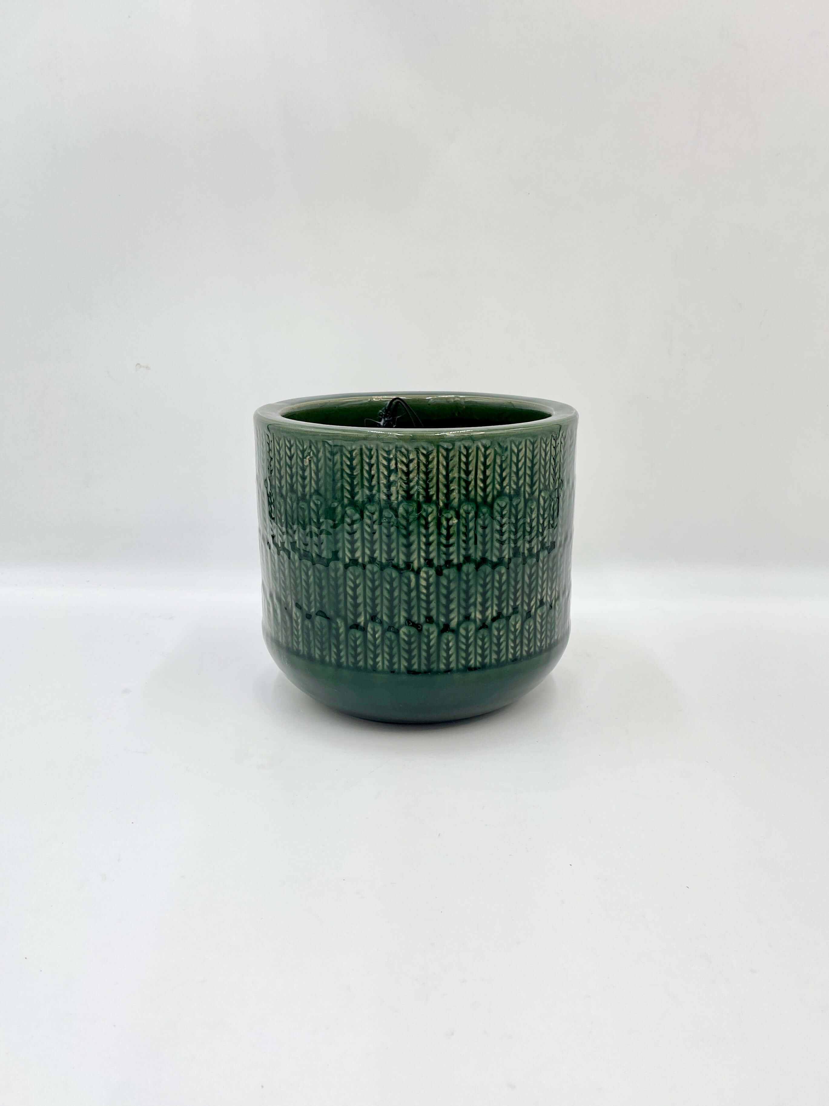 Oran Green Ceramic Plant Pot, Multiple Sizes, Indoor & Outdoor Planter with Drainage Hole