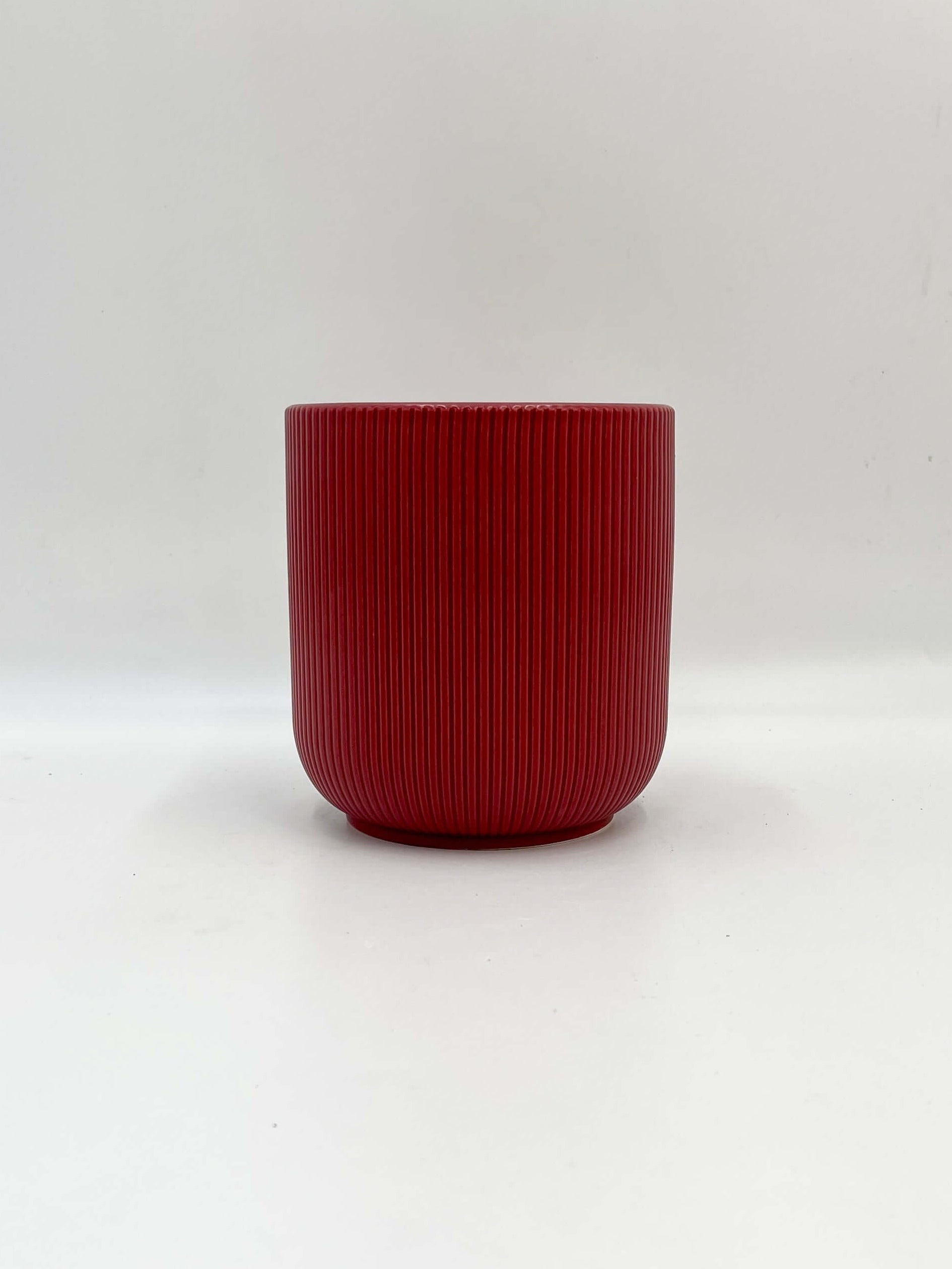 Red Ceramic Plant Pot - Lava D14cm