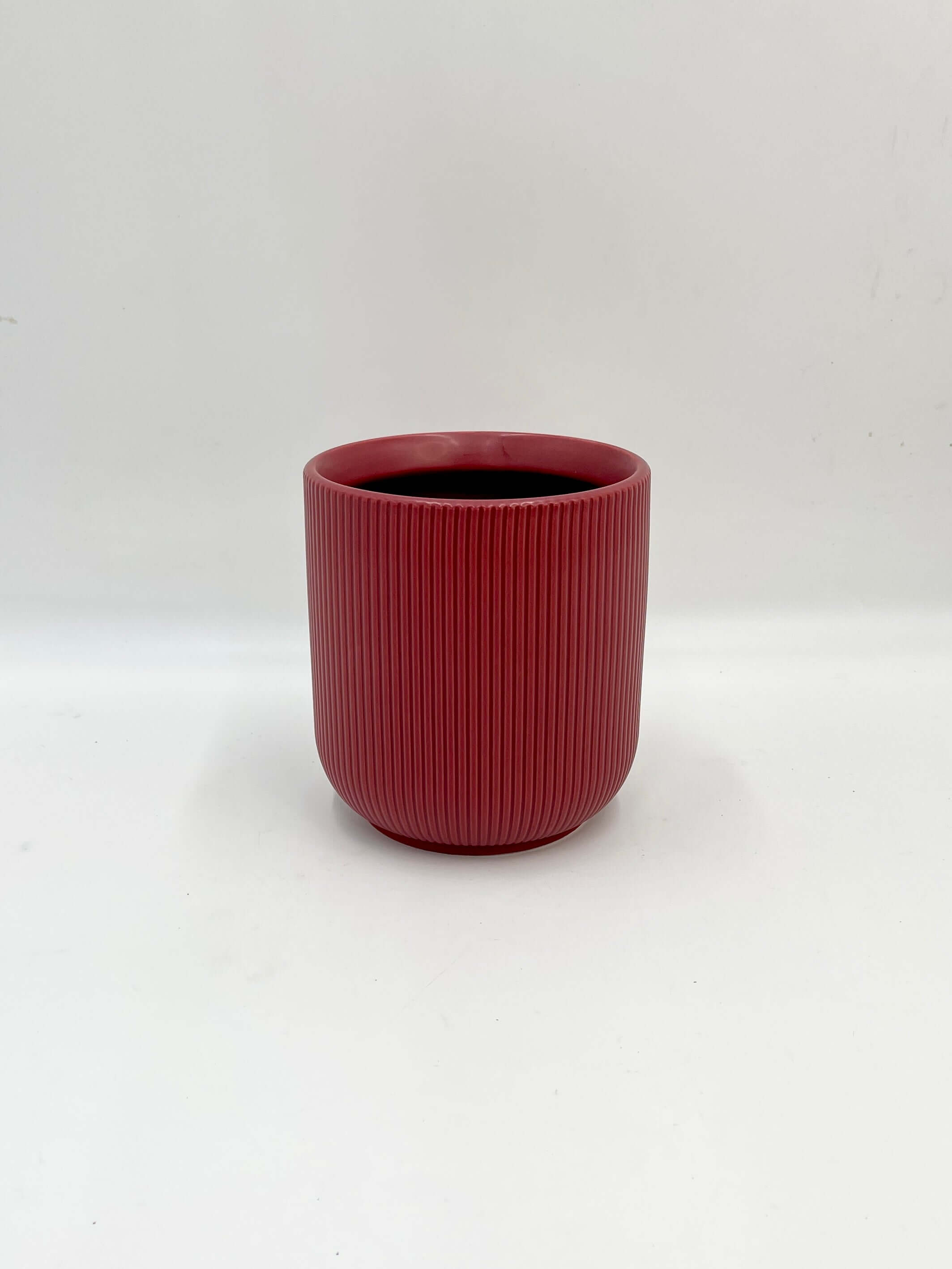 Red Ceramic Plant Pot - Lava D14cm