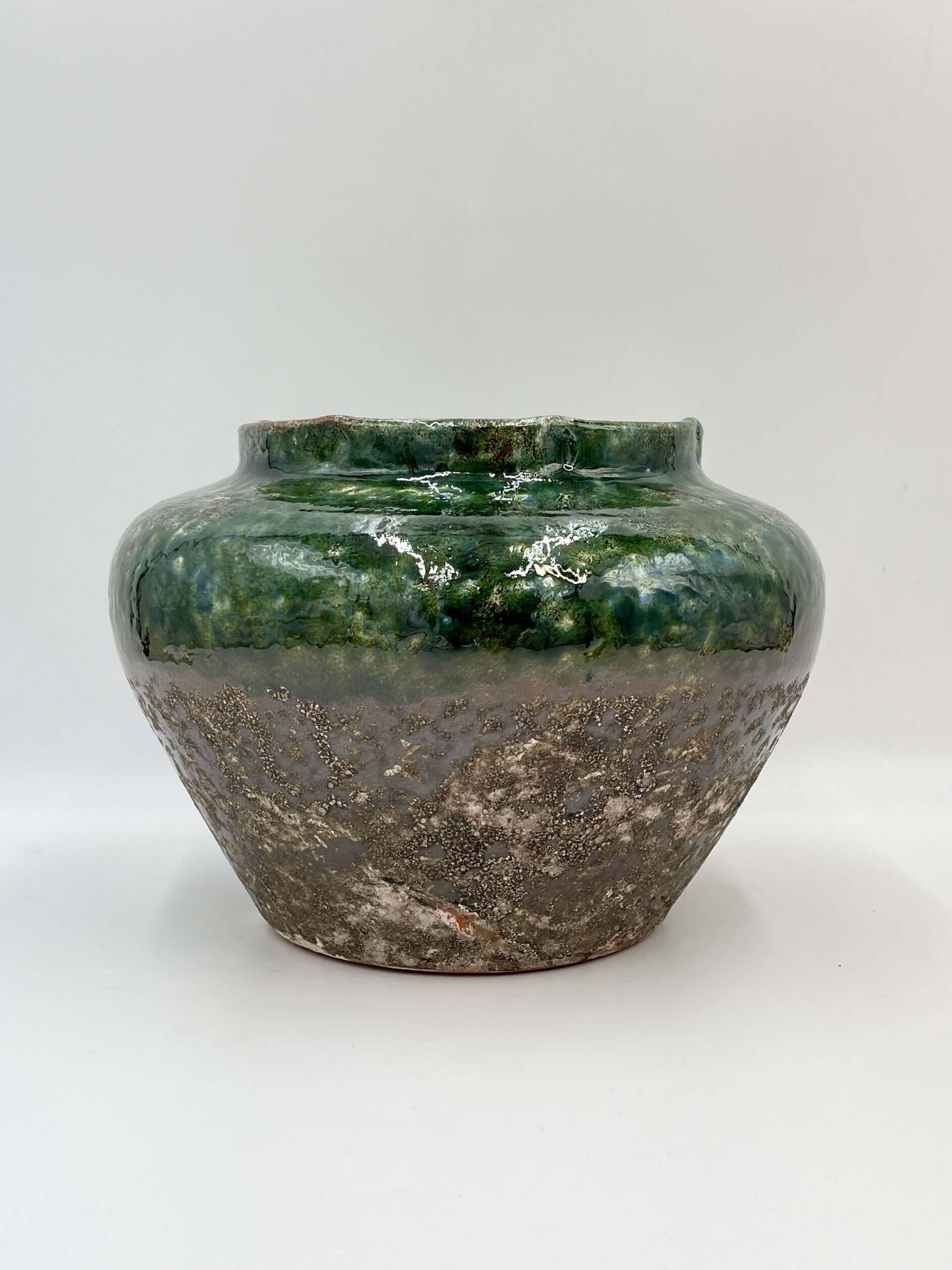 Retro Green Houseplant Pot - Lindy Jar - Handmade - H28cm