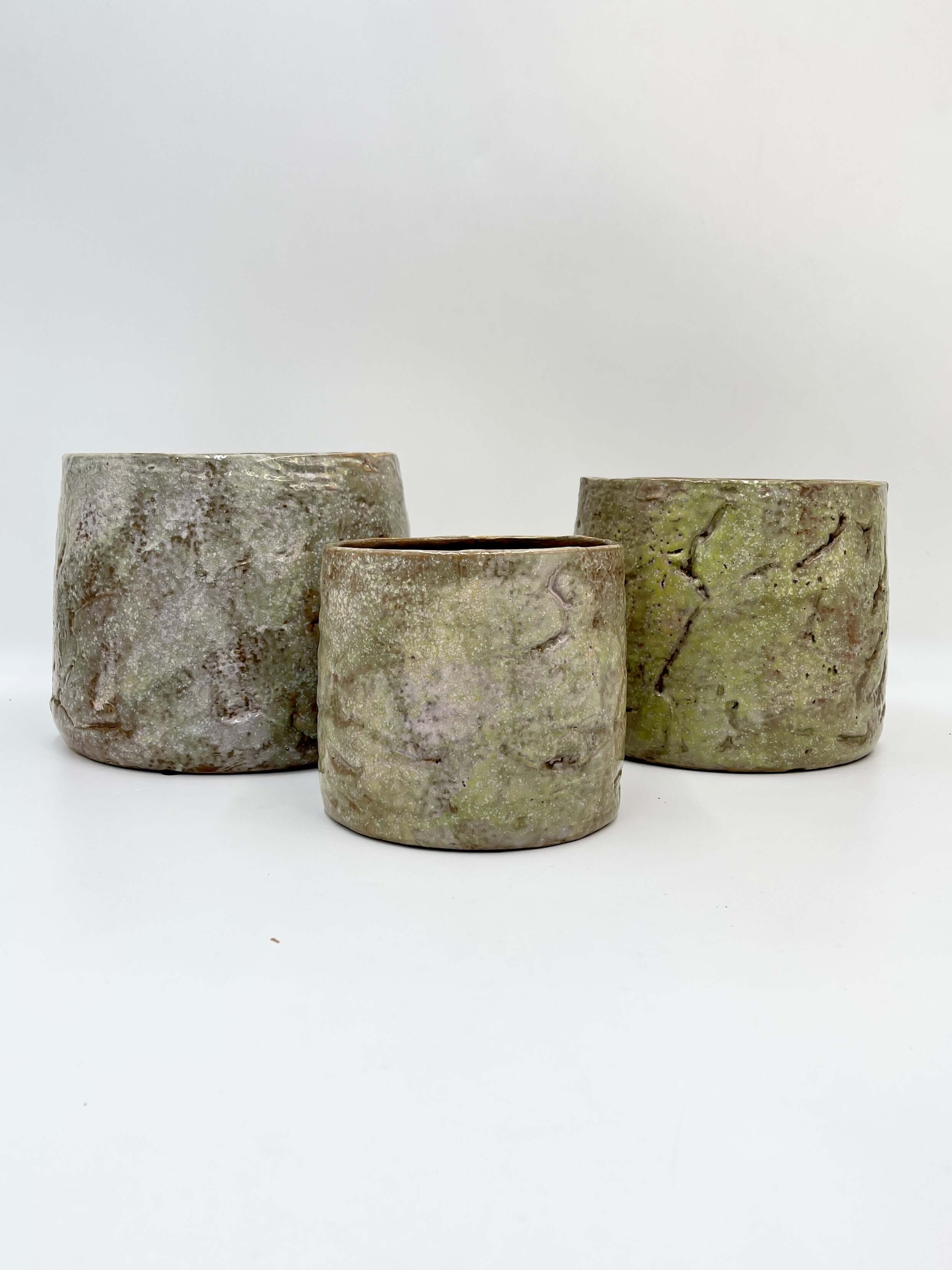 Green Ceramic Plant Pot - Masha - Multiple Sizes, Indoor Plant Pot