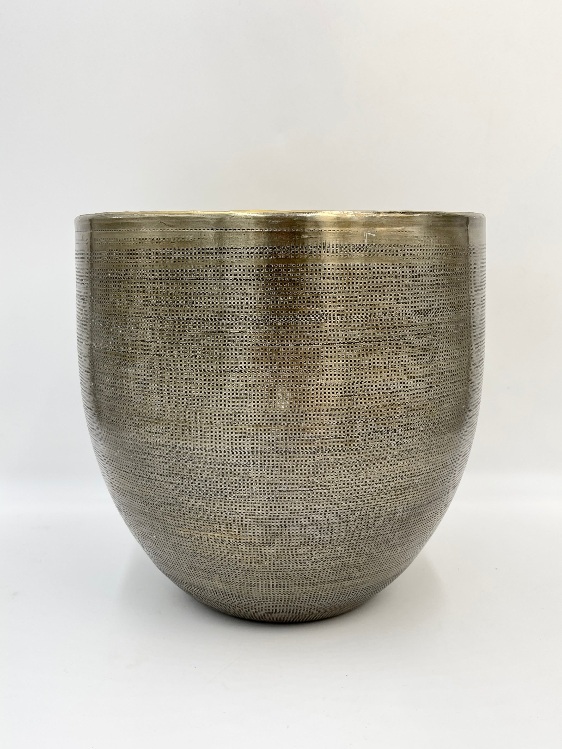 Rowen Plant Pot, Handmade Metal, Gold, Multiple Sizes, Indoor & Outdoor Large Planter