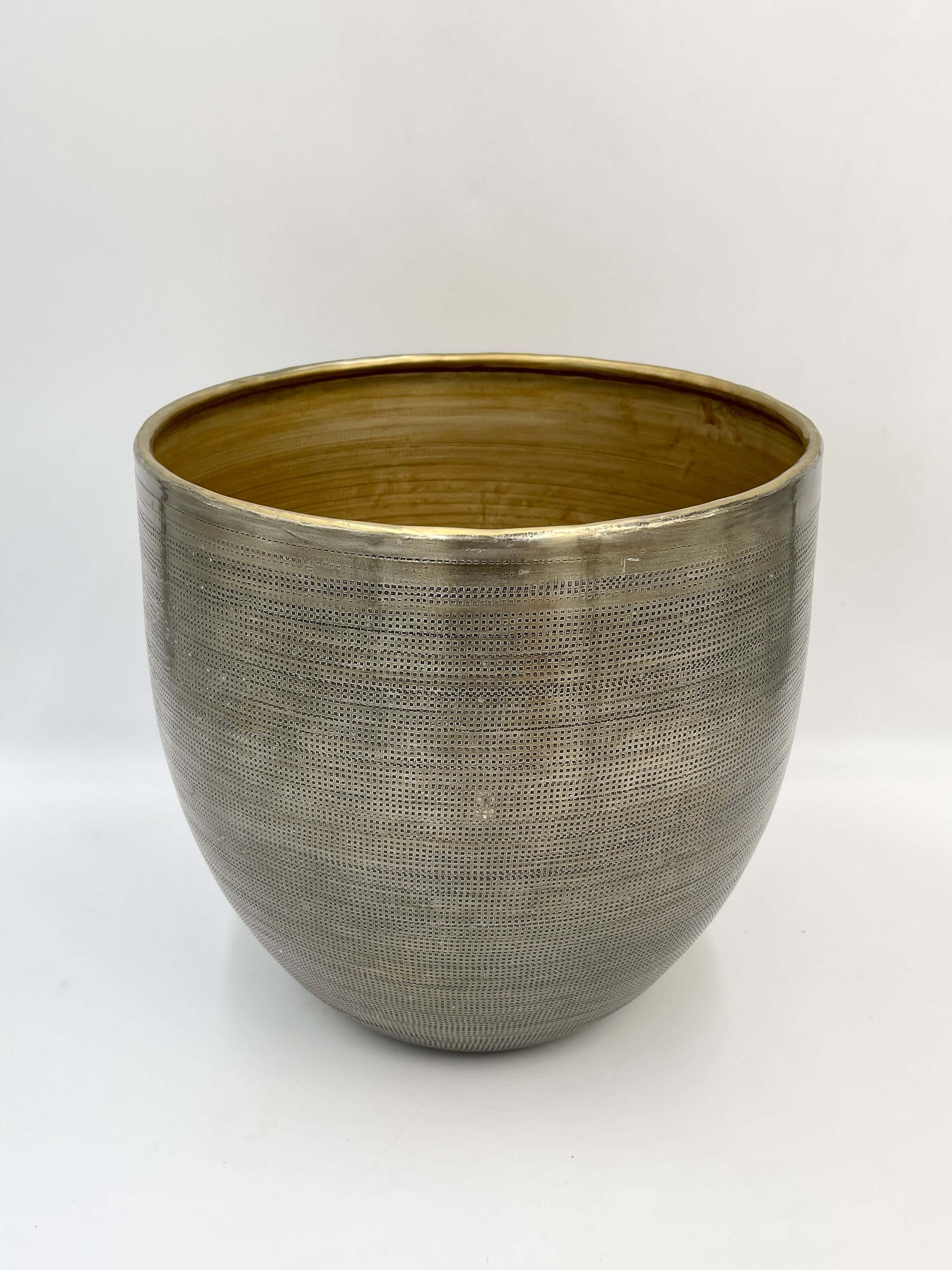 Large Plant Pot Rowen - Gold Metal - Multiple Sizes - Indoor & Outdoor