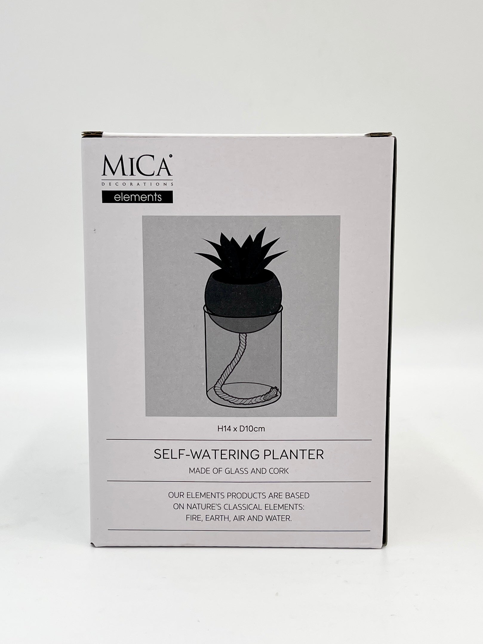 Self-Watering Planter H14cm D10cm - Recycled Glass - Gift