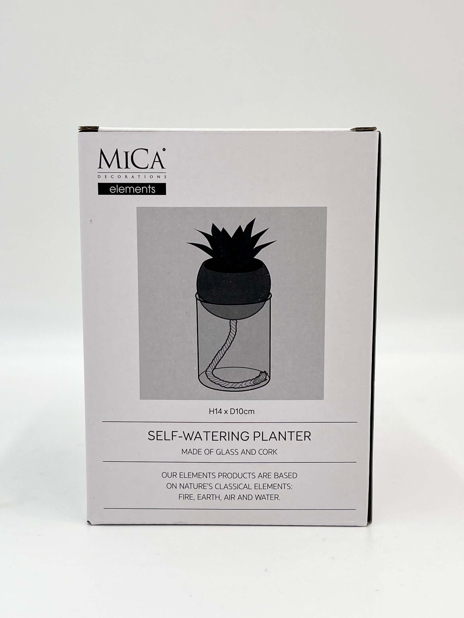 Self-Watering Planter H14cm D10cm - Recycled Glass - Gift