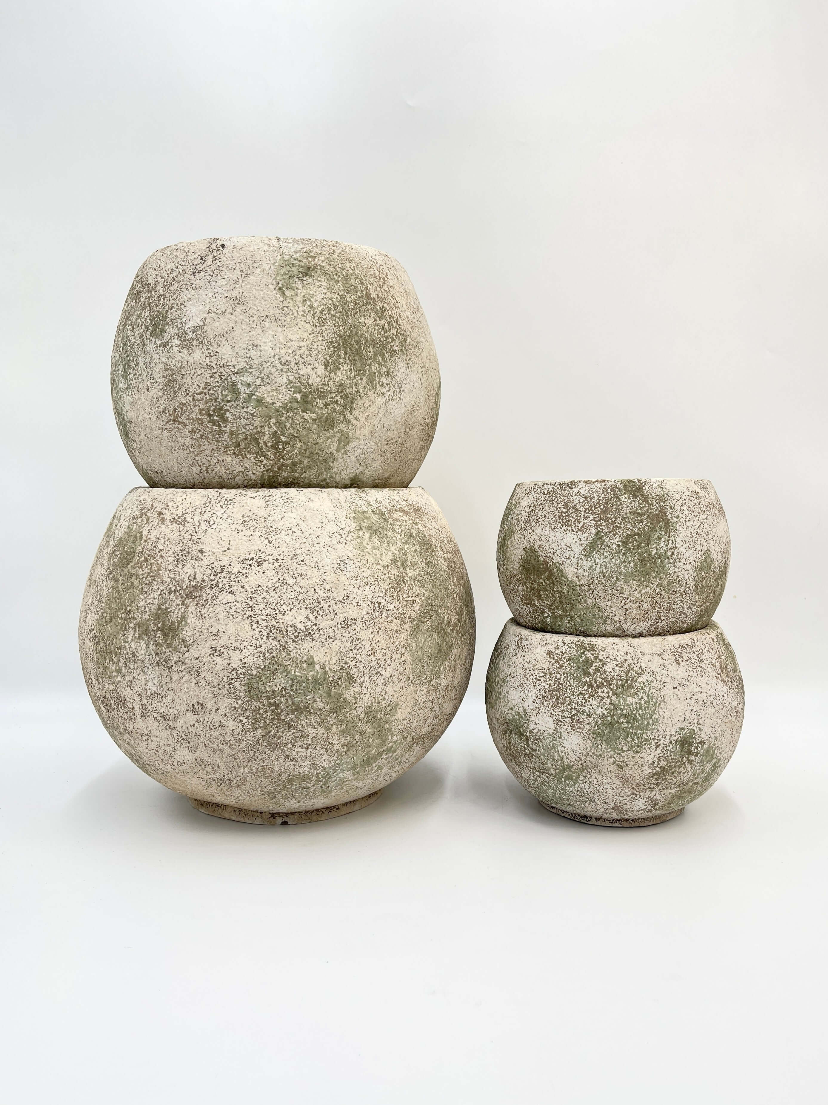 Tommy Ceramic Plant Pot, Light Green & Beige, Multiple Sizes