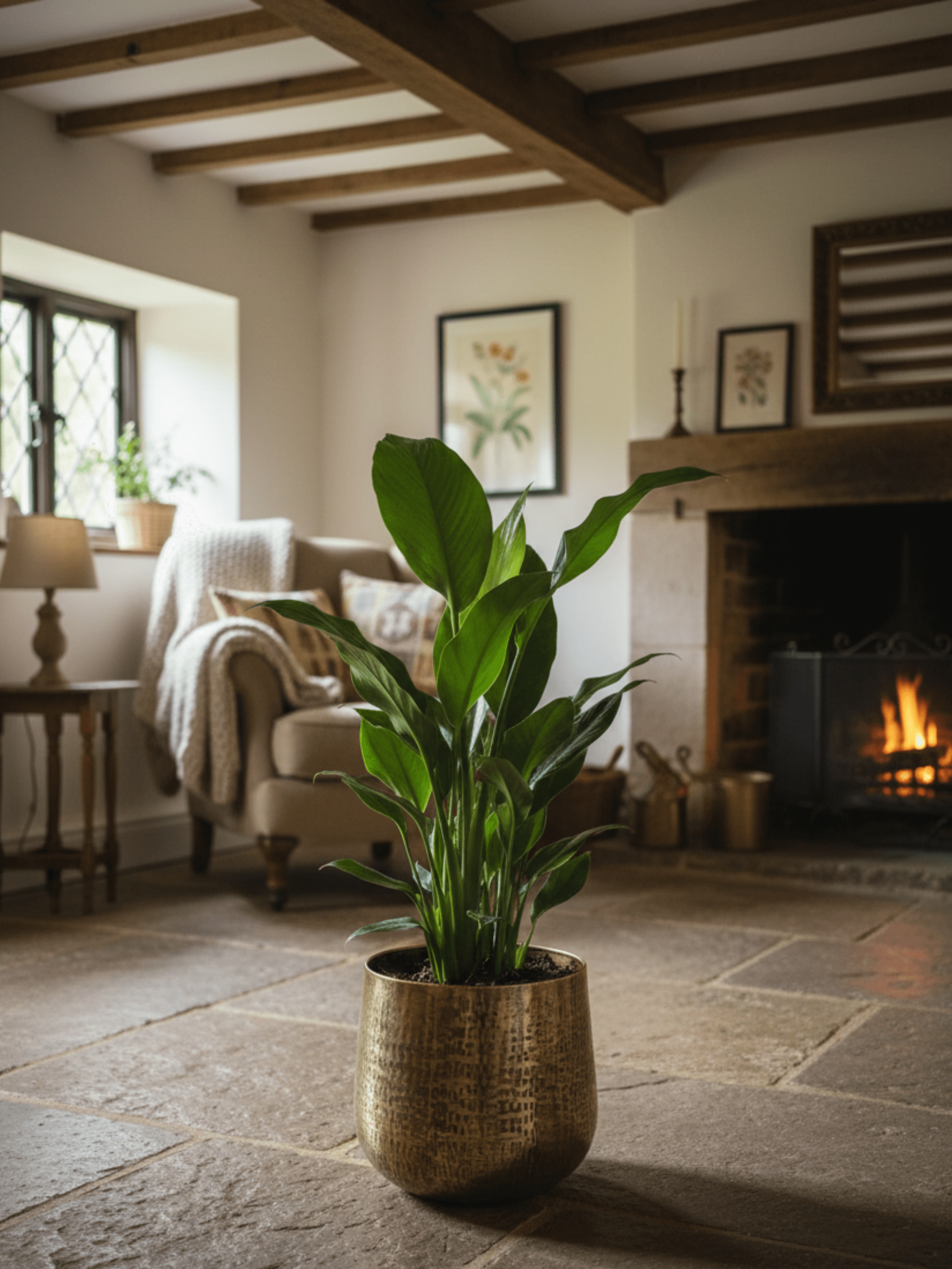 Karakter_Hand_Grinded_Metal_Pot_Old_Gold_House_Plant_Pot