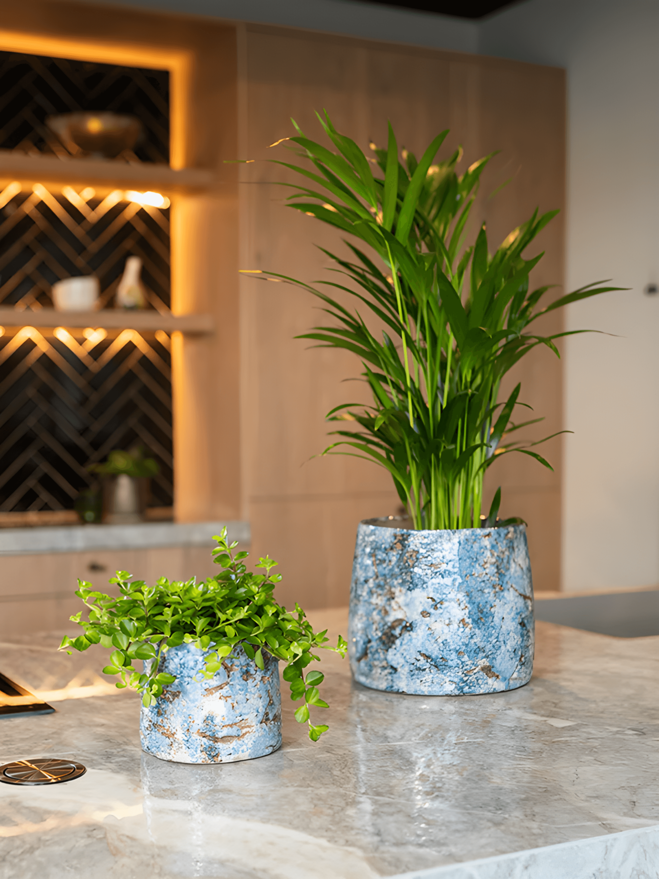 Blue Glazed Ceramic Plant Pot - Masha Kobalt - Multiple Sizes