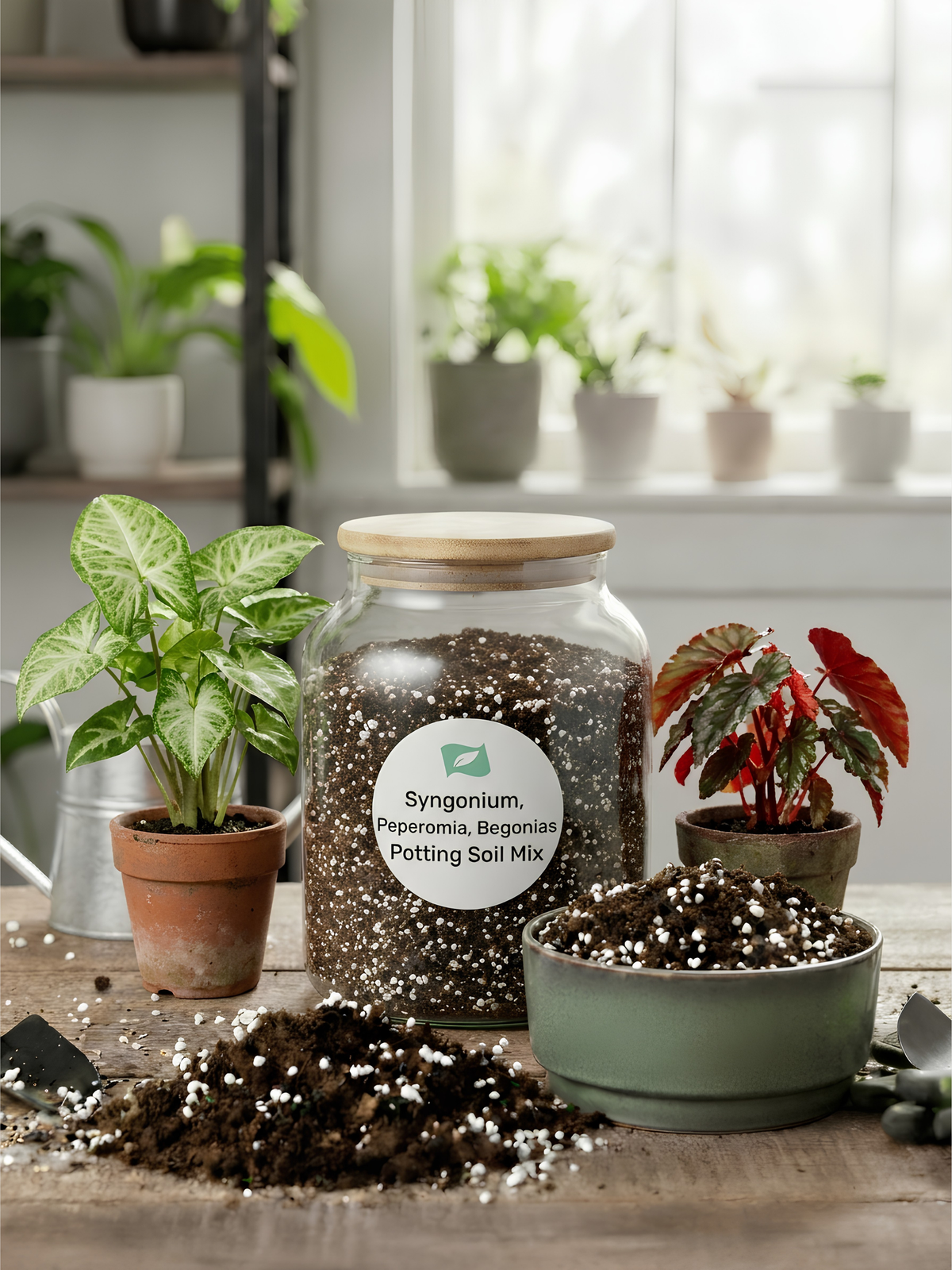 Premium Syngonium, Peperomia, Begonias Potting Soil Mix