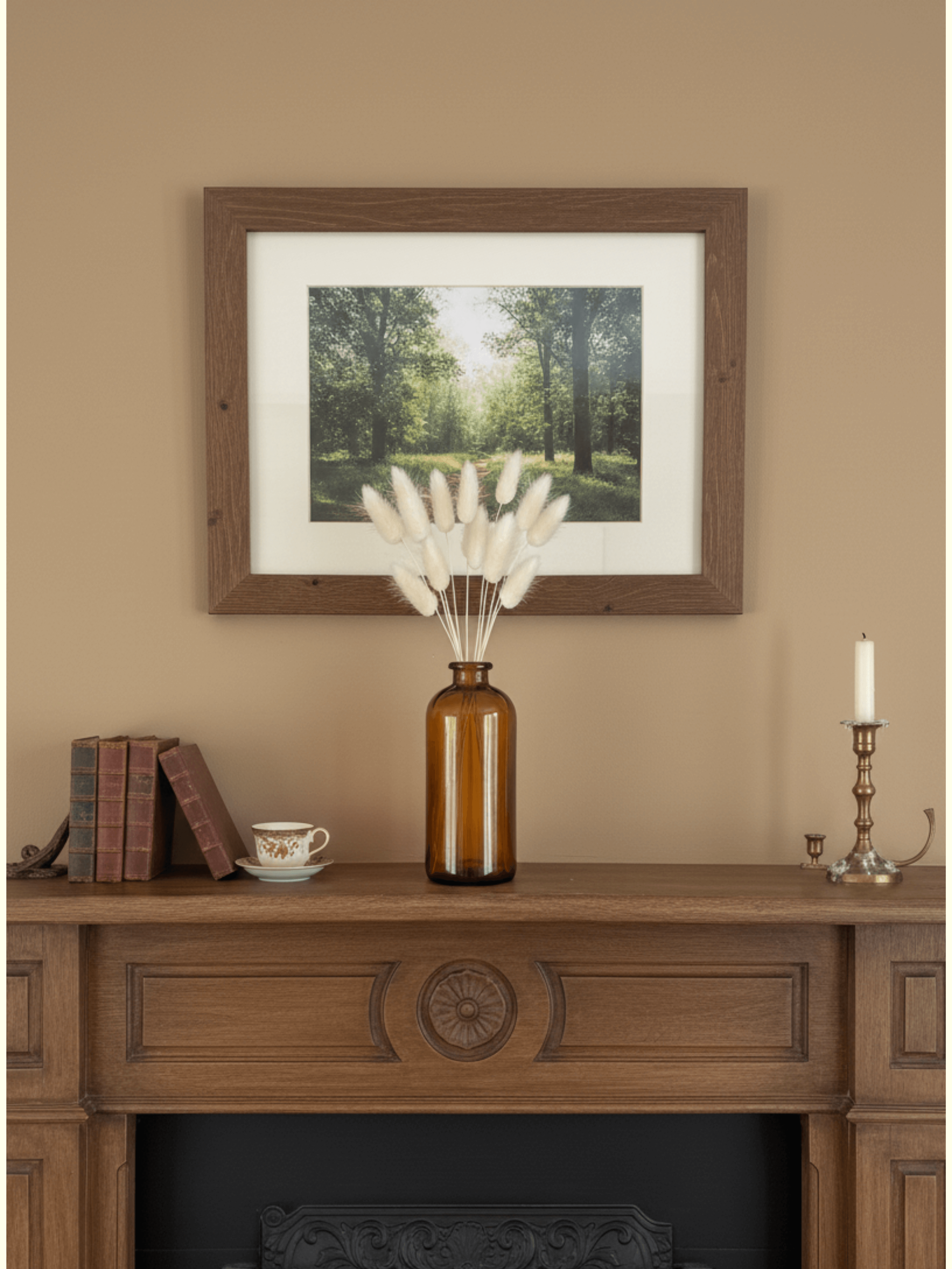 Amber Glass Vase, Flower Bottles, H25cm