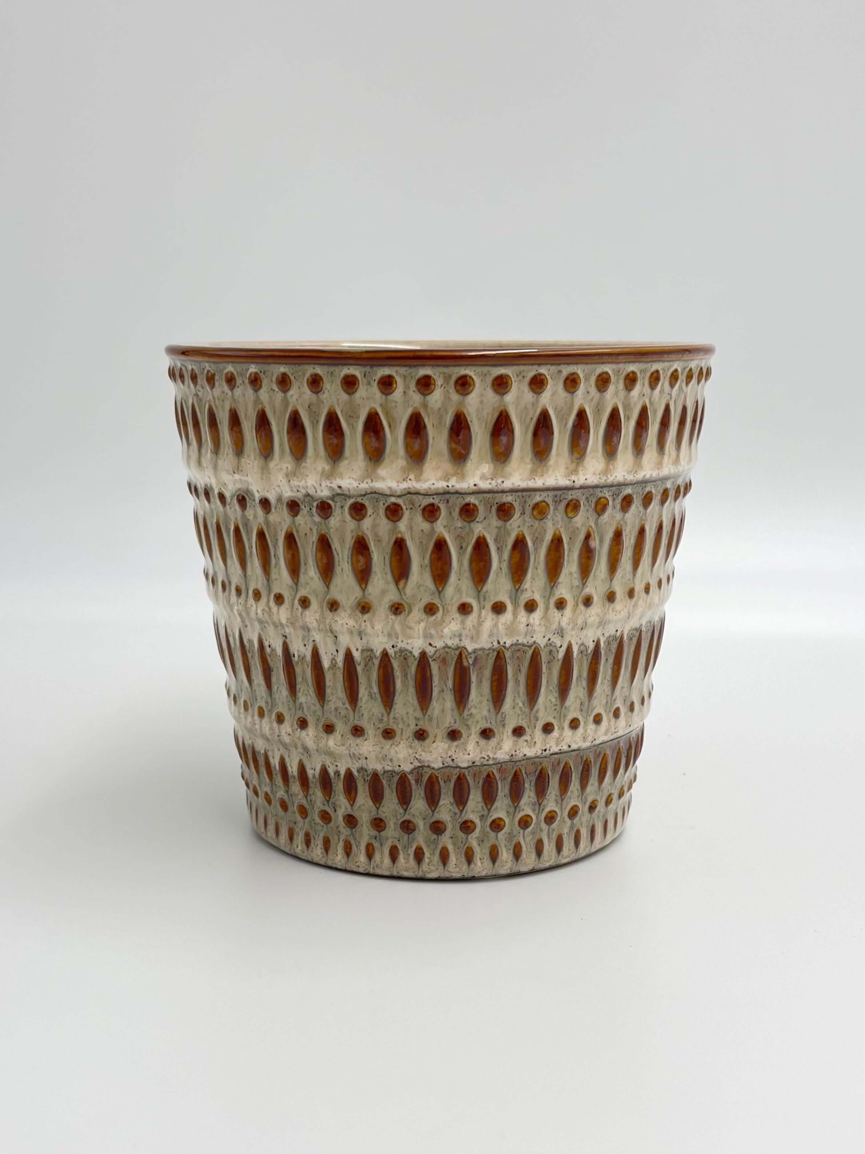 Avella Ceramic Plant Pots, Beige, D13cm