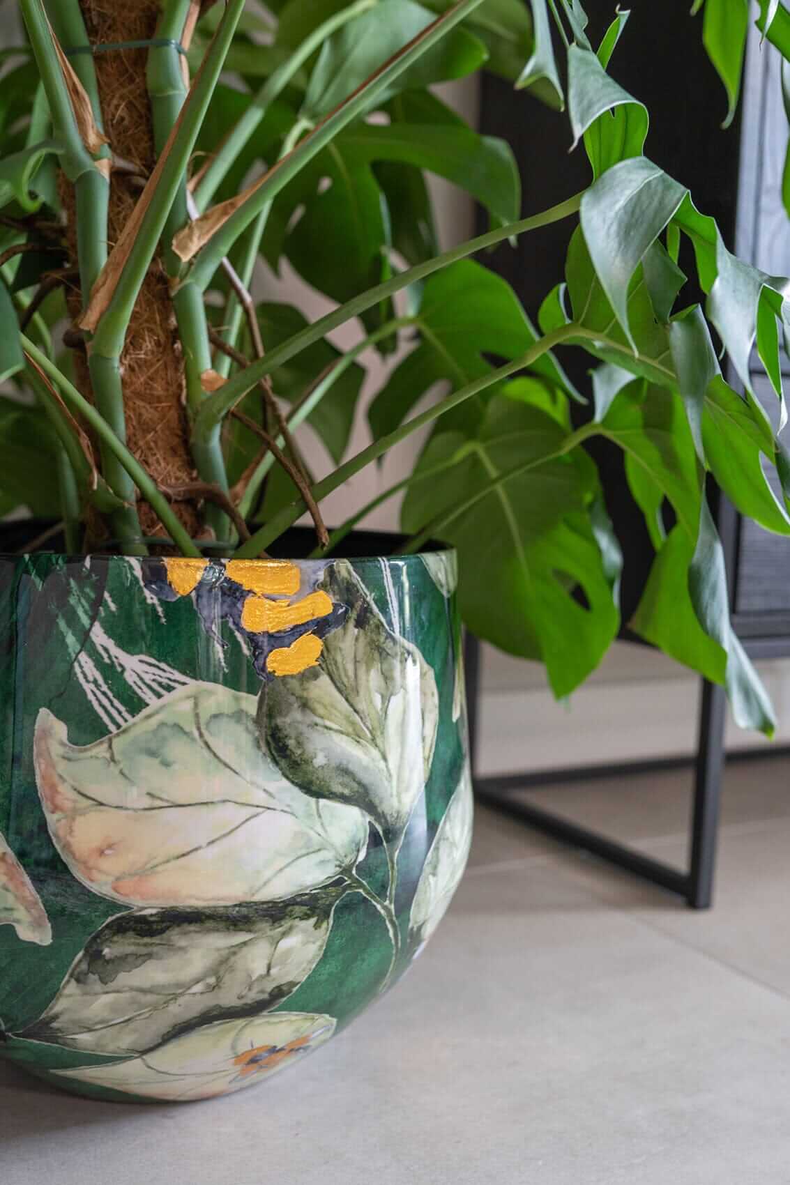 Bee Green Metal Plant Pots by Lammie, Handmade
