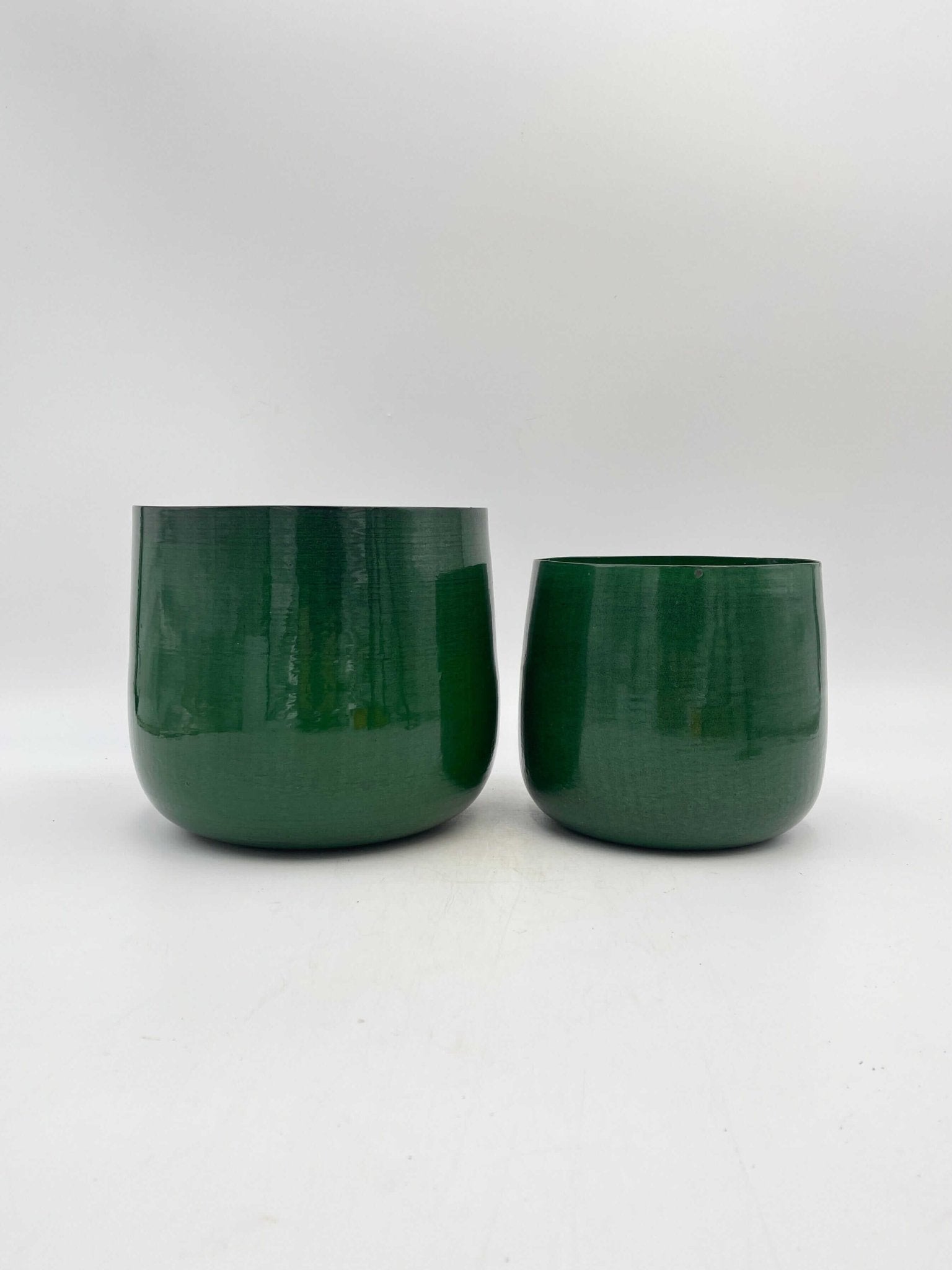 Benson Green Metal Plant Pots, 19cm - 23cm Houseplant Pot