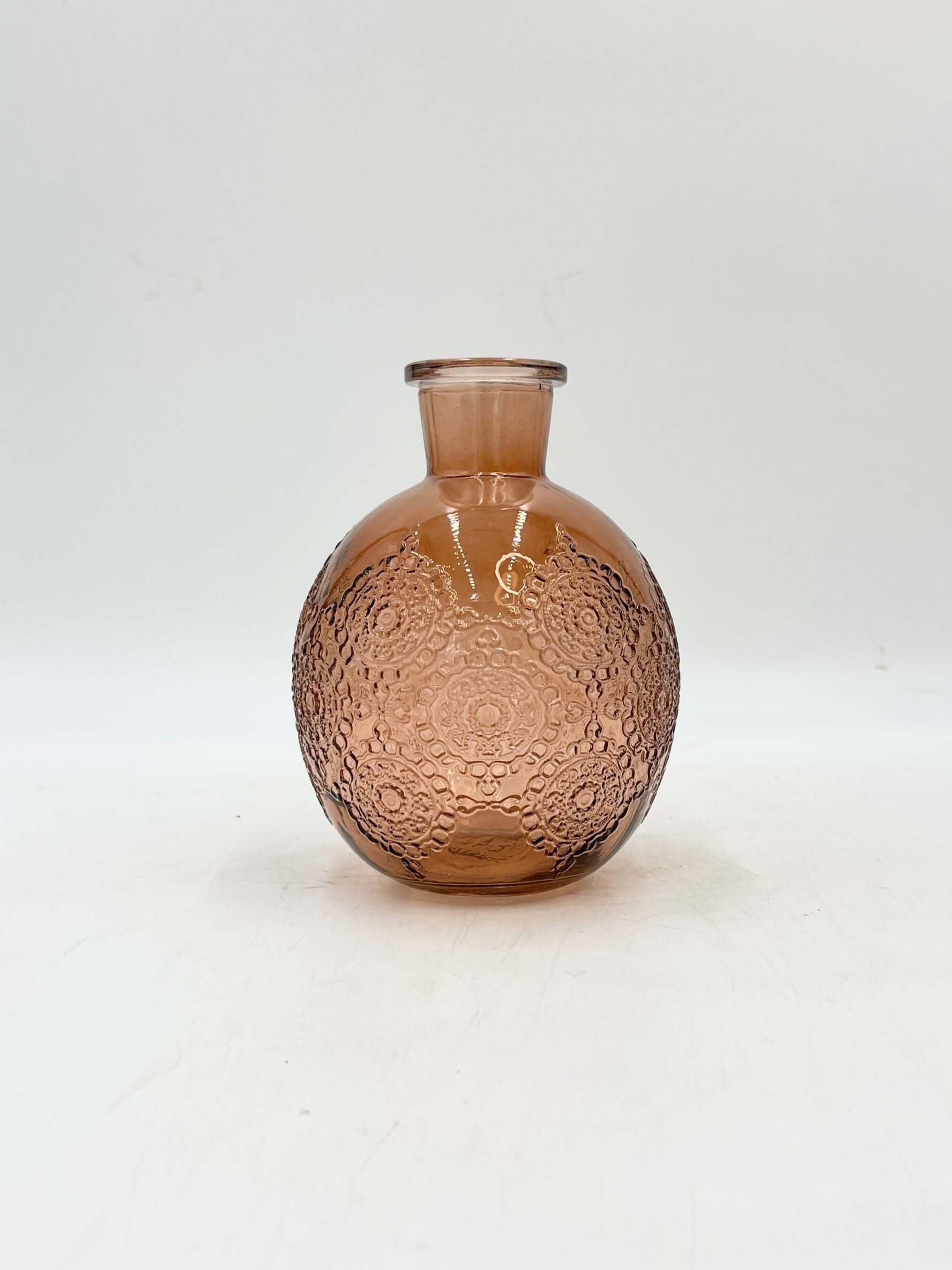 Bologna Orange Glass Bottle, H17cm Vase