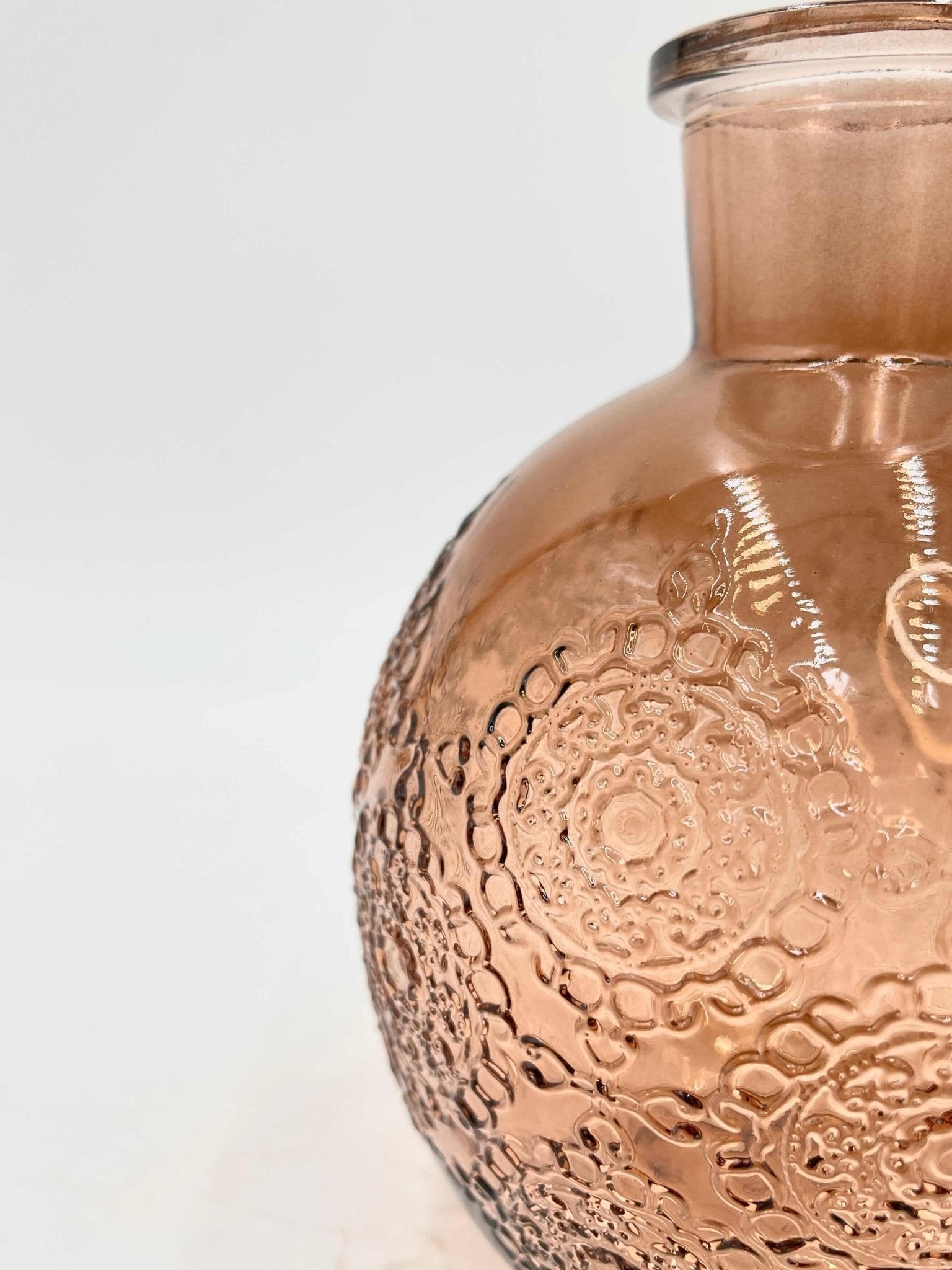 Bologna Orange Glass Bottle, H17cm Vase