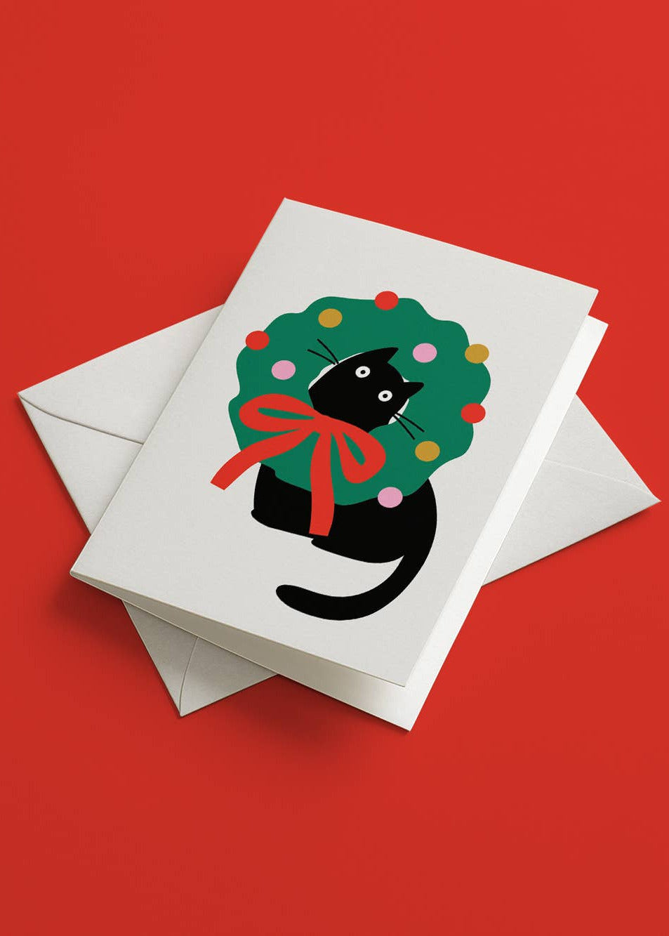 Cat in Wreath - Christmas card - Rebel Plants