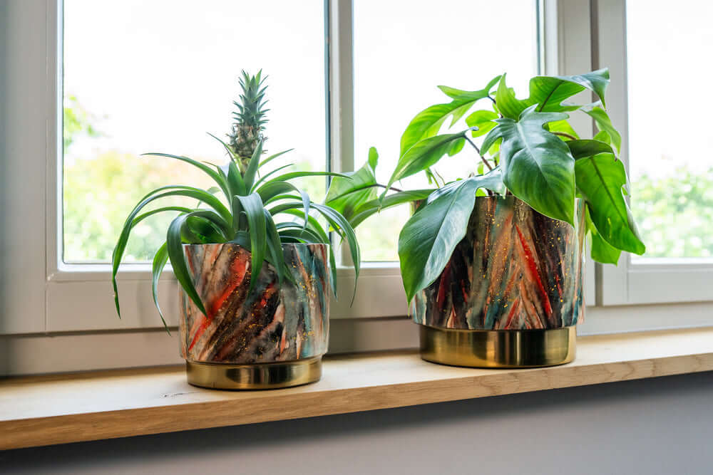 Celia Blush, Gold Metal Indoor Plant Pots, House Plant Pot in Multiple Sizes