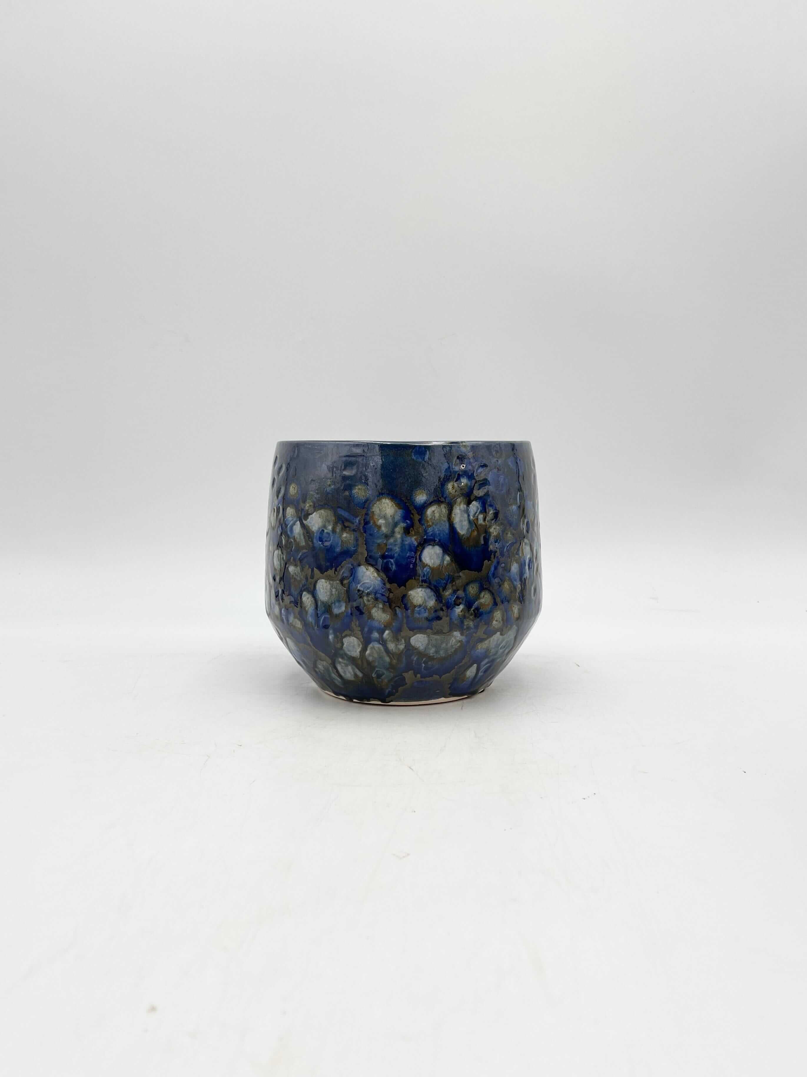 Harris Handmade, Retro Ceramic Pots, Blue, House Plant Pot in Multiple Sizes