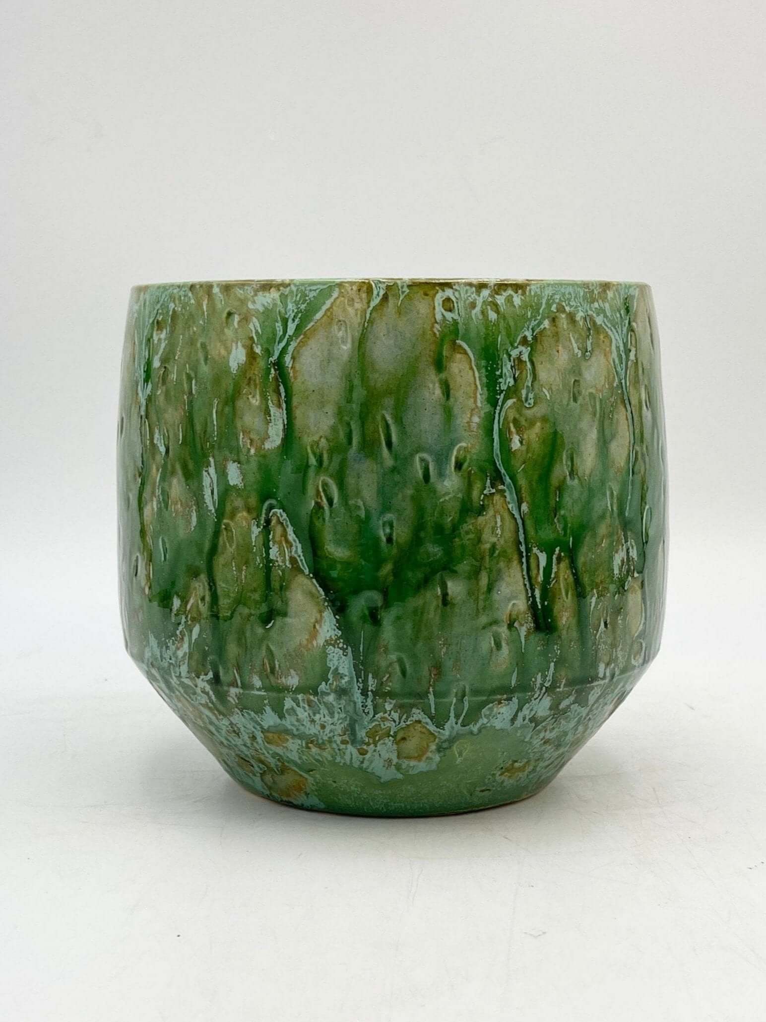 Handmade Ceramic Harris Pots, Green, Retro House Plant Pot in Multiple Sizes