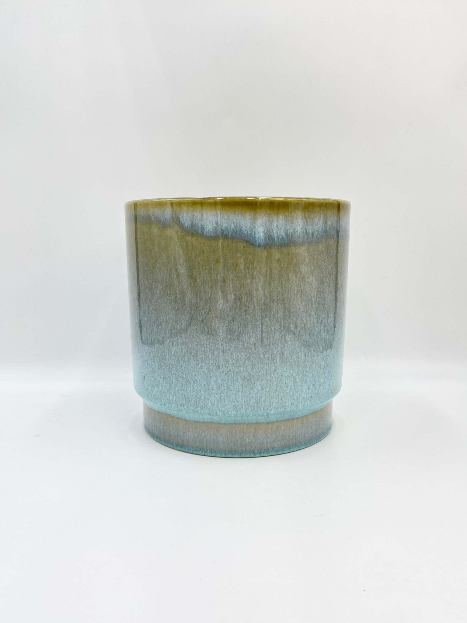 Sense Ceramic Plant Pots, Jade Blue, 21cm - 29cm