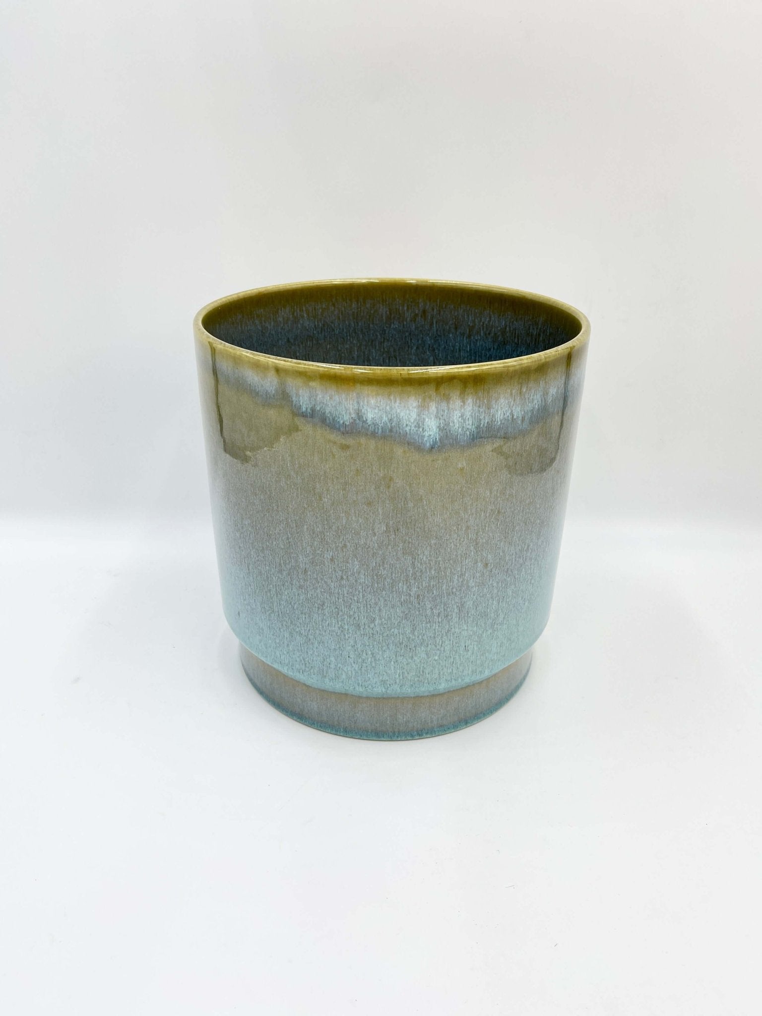 Sense Ceramic Plant Pots, Jade Blue, 21cm - 29cm