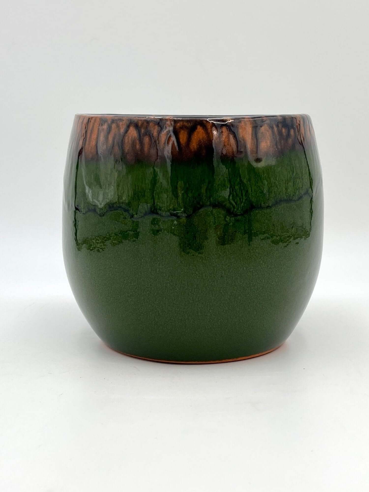 Charlotte, Retro Ceramic Plant Pots, Emerald Green, Indoor Plant Pot in Multiple Sizes