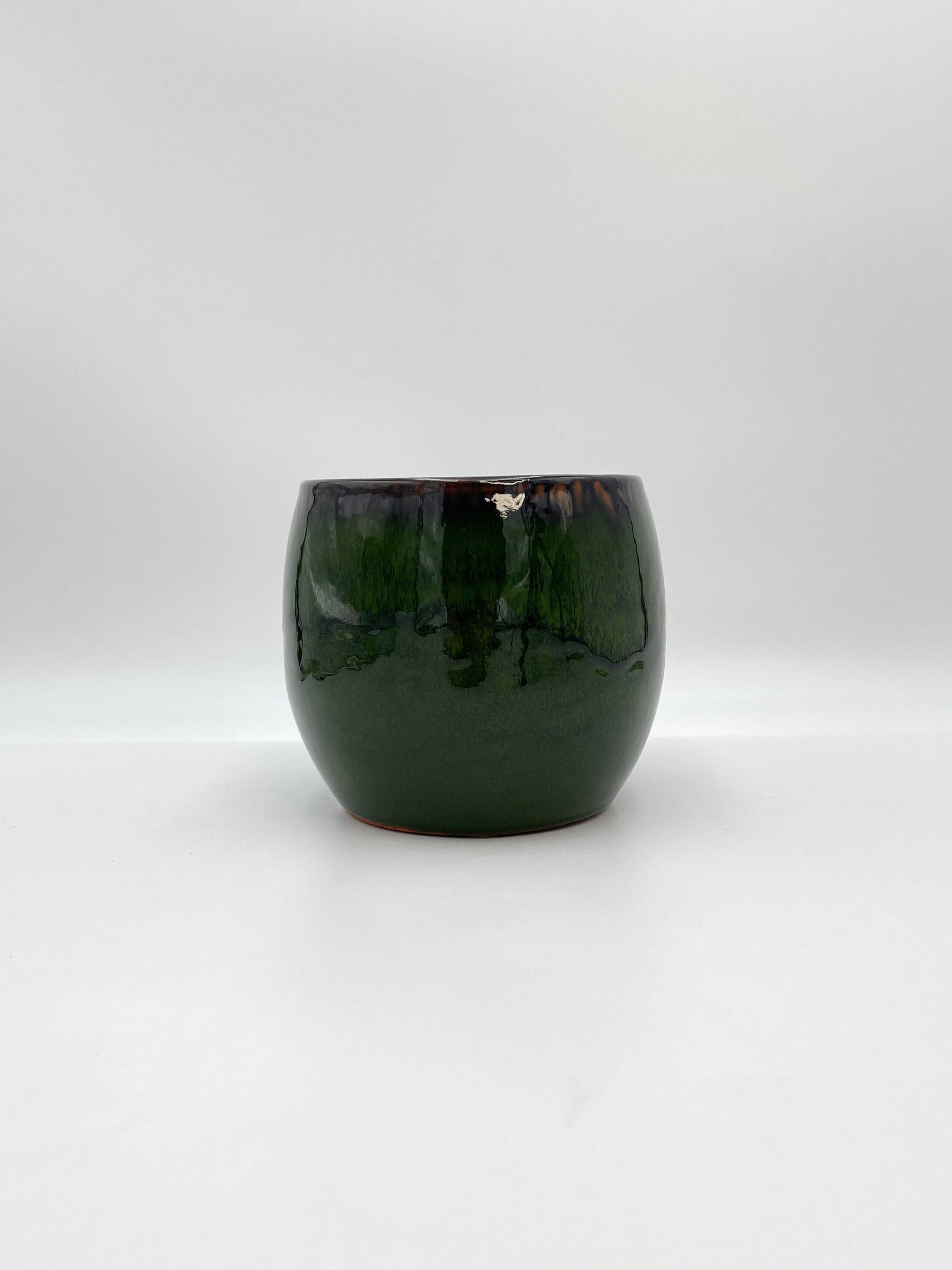 Charlotte, Retro Ceramic Plant Pots, Emerald Green, Indoor Plant Pot in Multiple Sizes